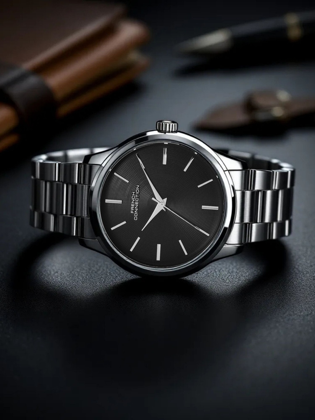 French Connection Men Dial & Stainless Steel Straps Analogue Watch FCN0162BSM