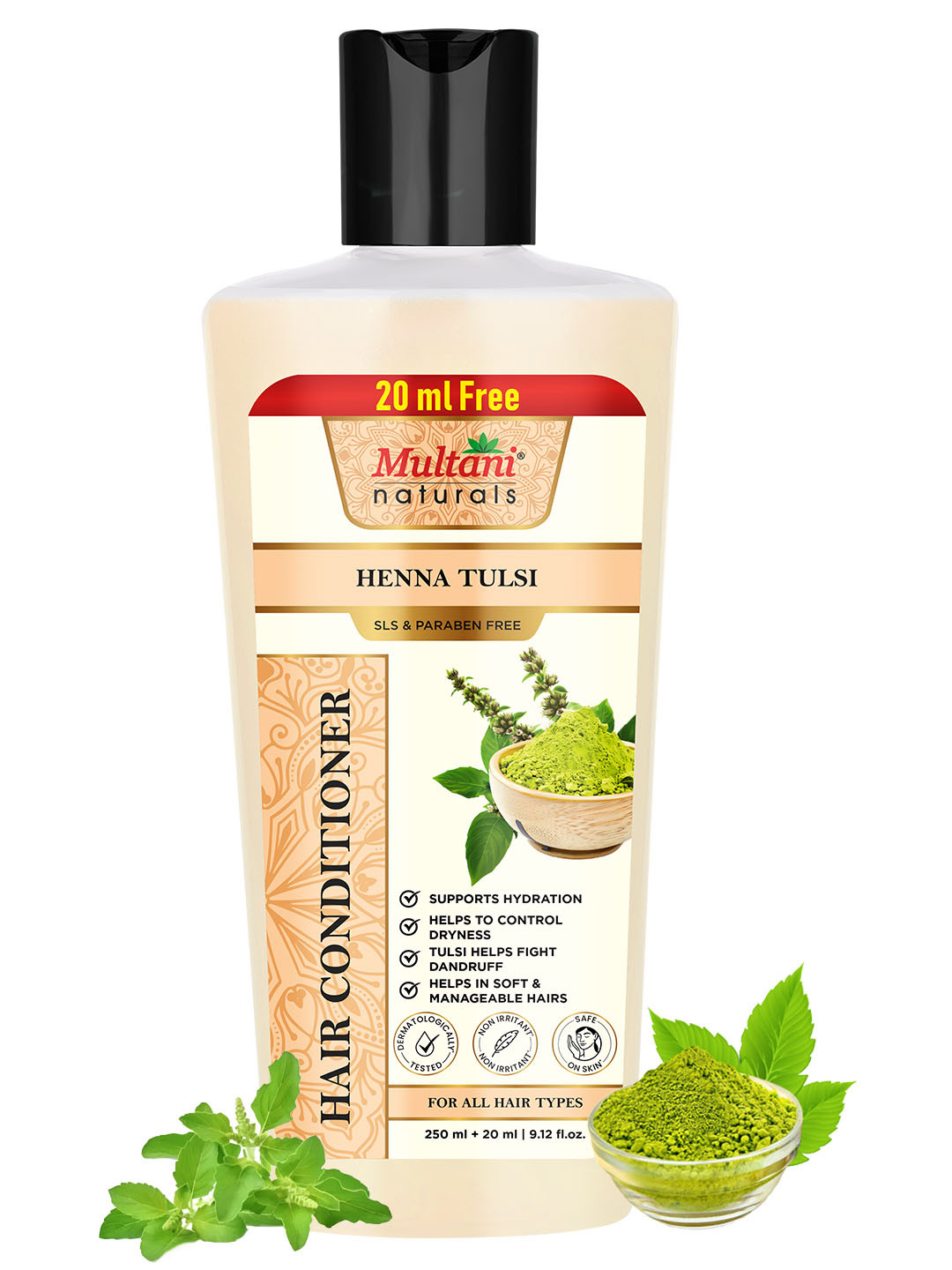Multani Henna Tulsi Hair Conditioner For Nourish, Strengthen & Shine - 250 ml