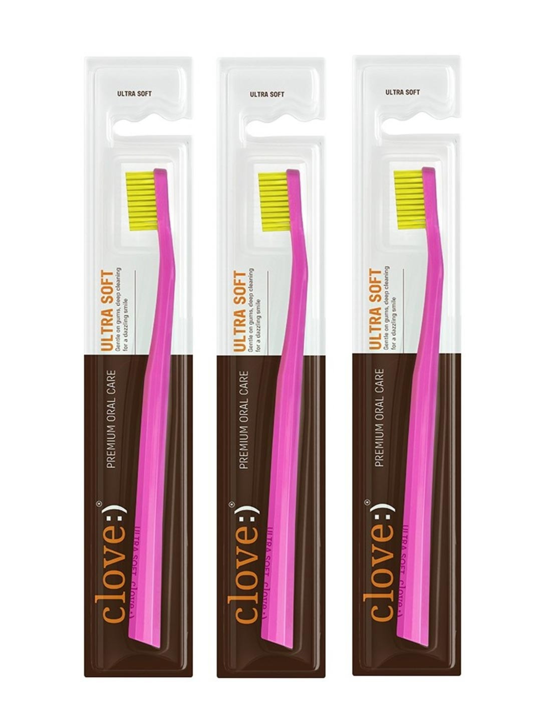 Clove Oral Care 4160 Bristles Pack of 5 Toothbrush for Sensitive Teeth & Gums - Pink