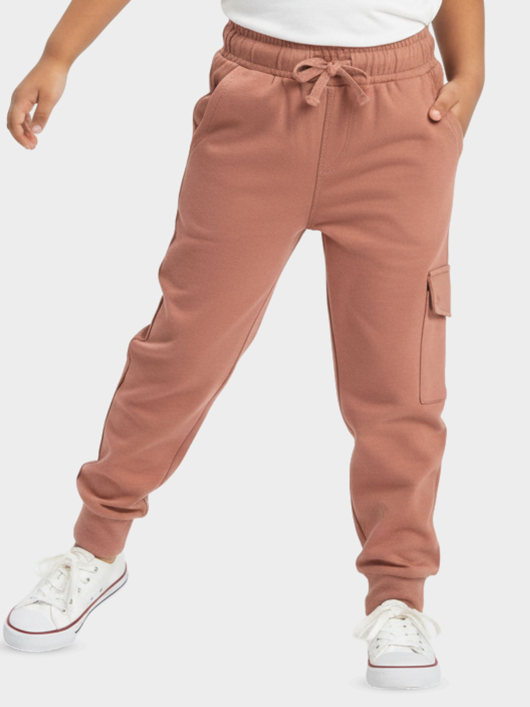 Orange Sugar Kids Cotton Mid-Rise Cargo-Joggers