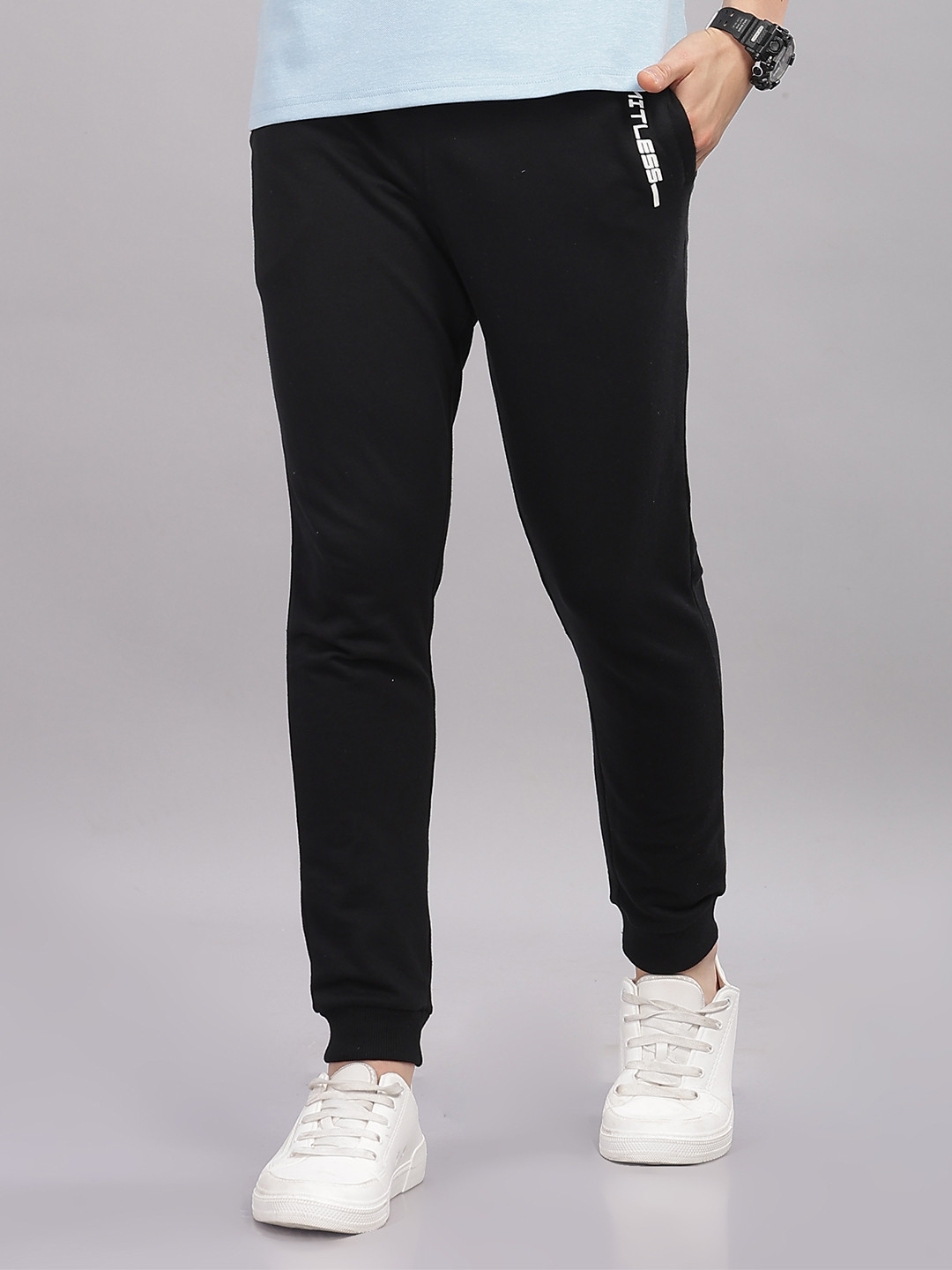 Domin8 Men Super Soft Cotton Track Pant With Zipper Pockets
