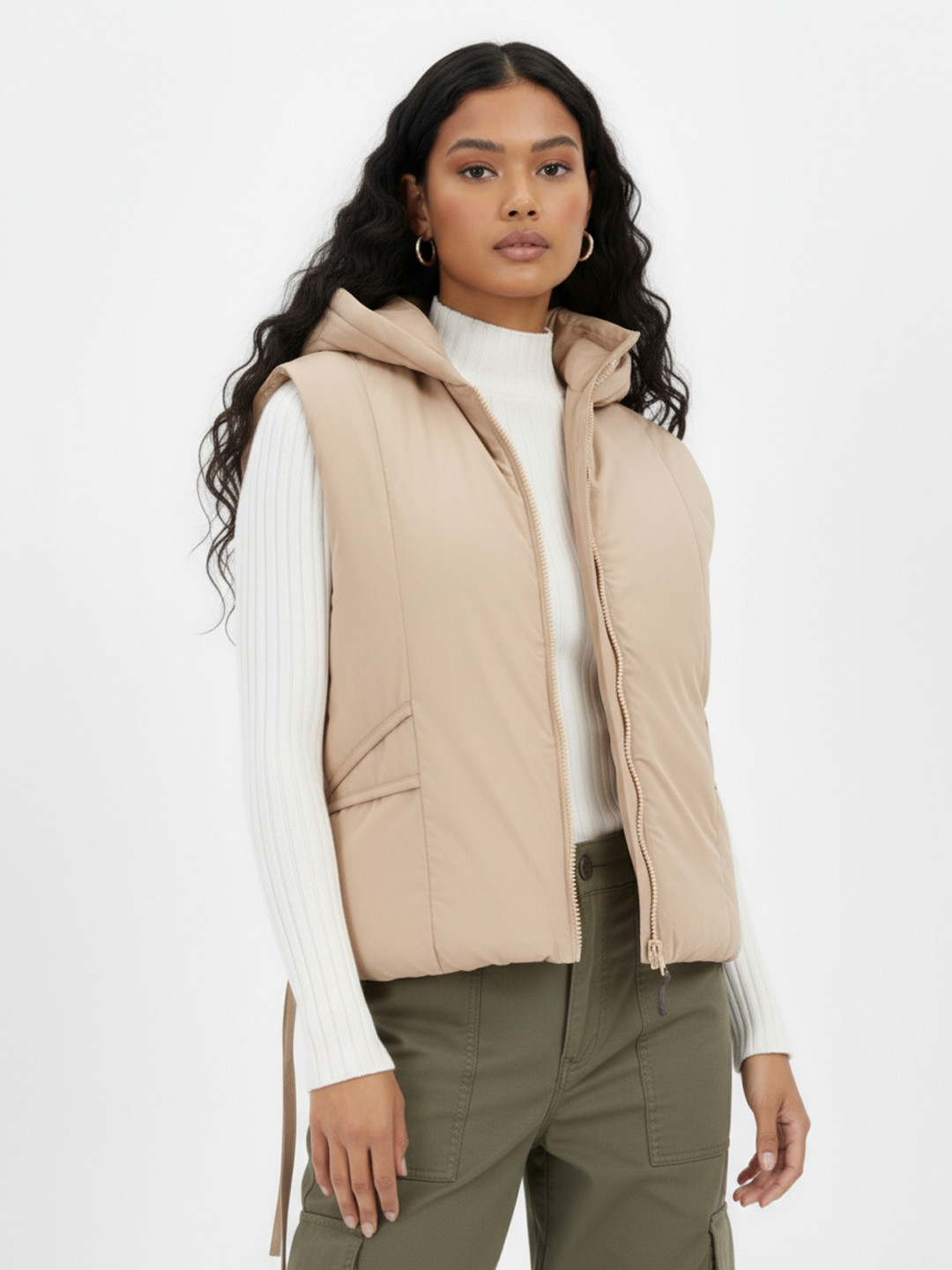 glitchez Hooded Relaxed Puffer Jacket