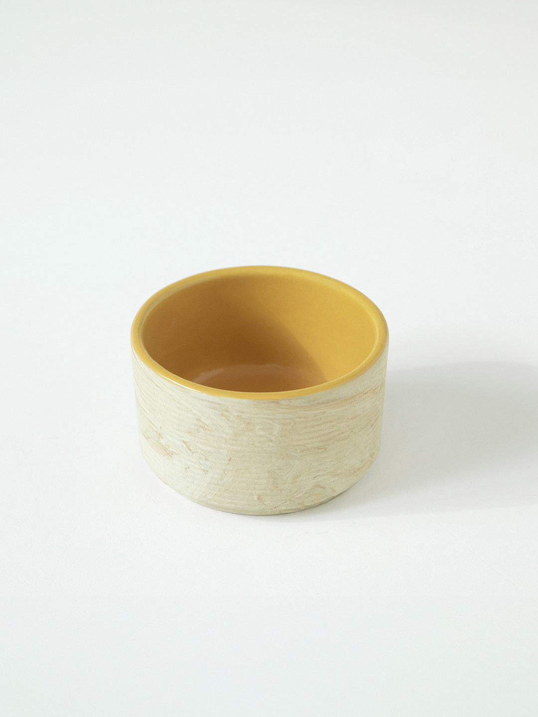 ellementry Beige Amber Love Textured Ceramic Bowl