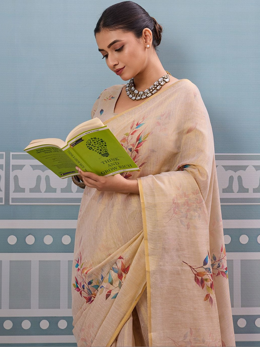SOHINI NX Floral Zari Handloom Saree