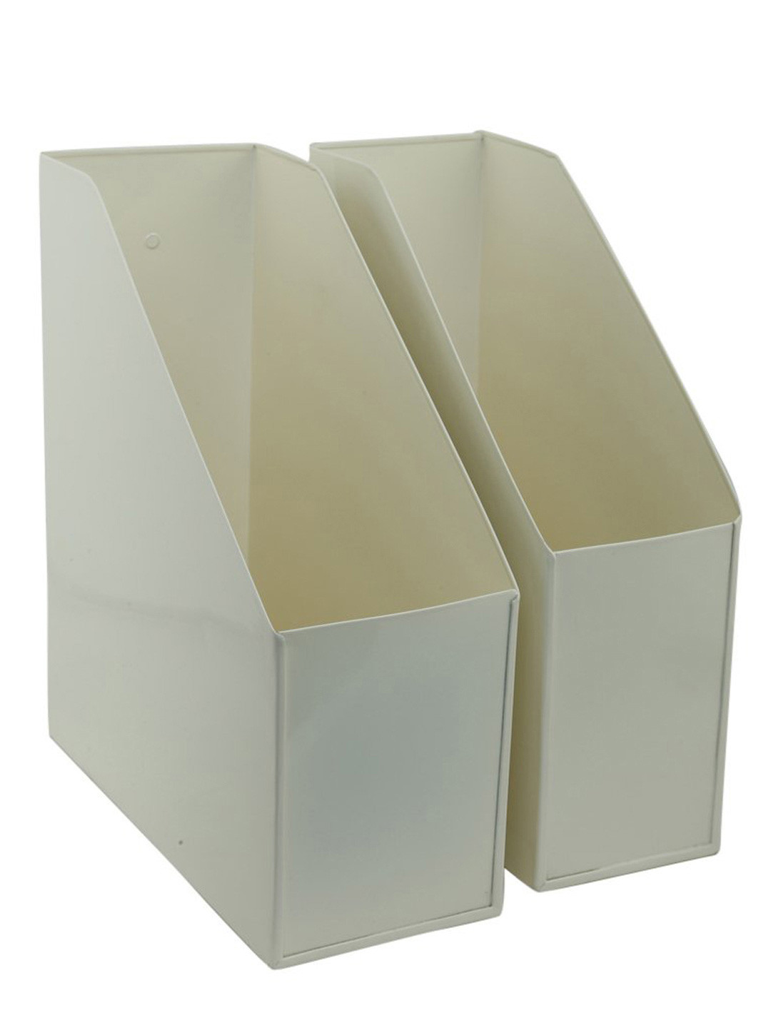 Living With Elan 2 Pieces Off White Reusable Metal Magazine Organiser