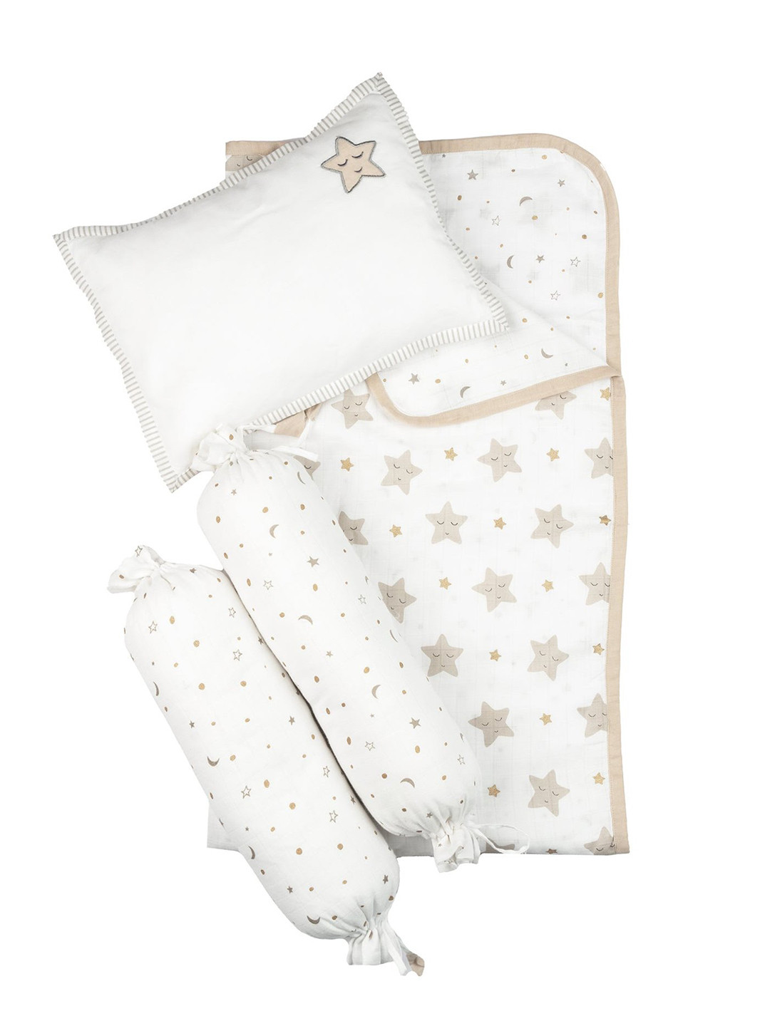 Masilo Grey & White Printed Organic Cotton Baby Bed Sets