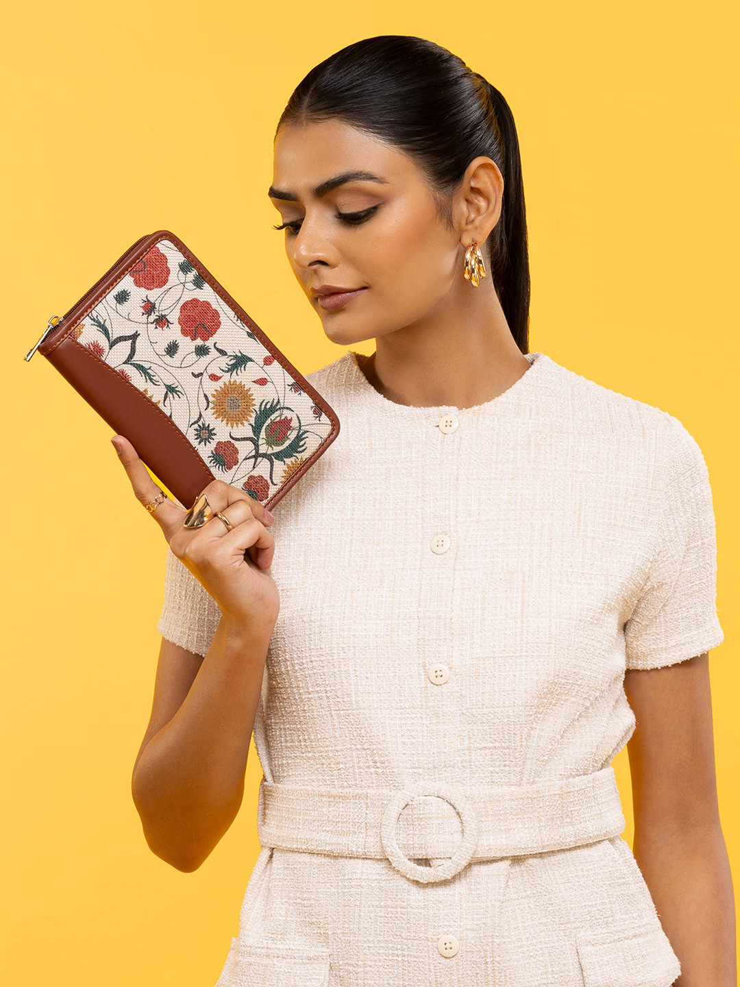 ZOUK Women Junagadh Florals Chain Wallet