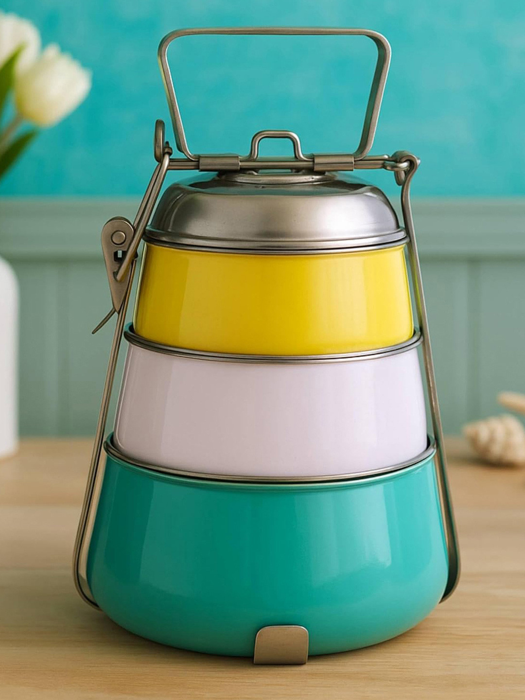 Living With Elan YIA Stainless Steel Leak Resistant Lunch Box With Spoon and Fork