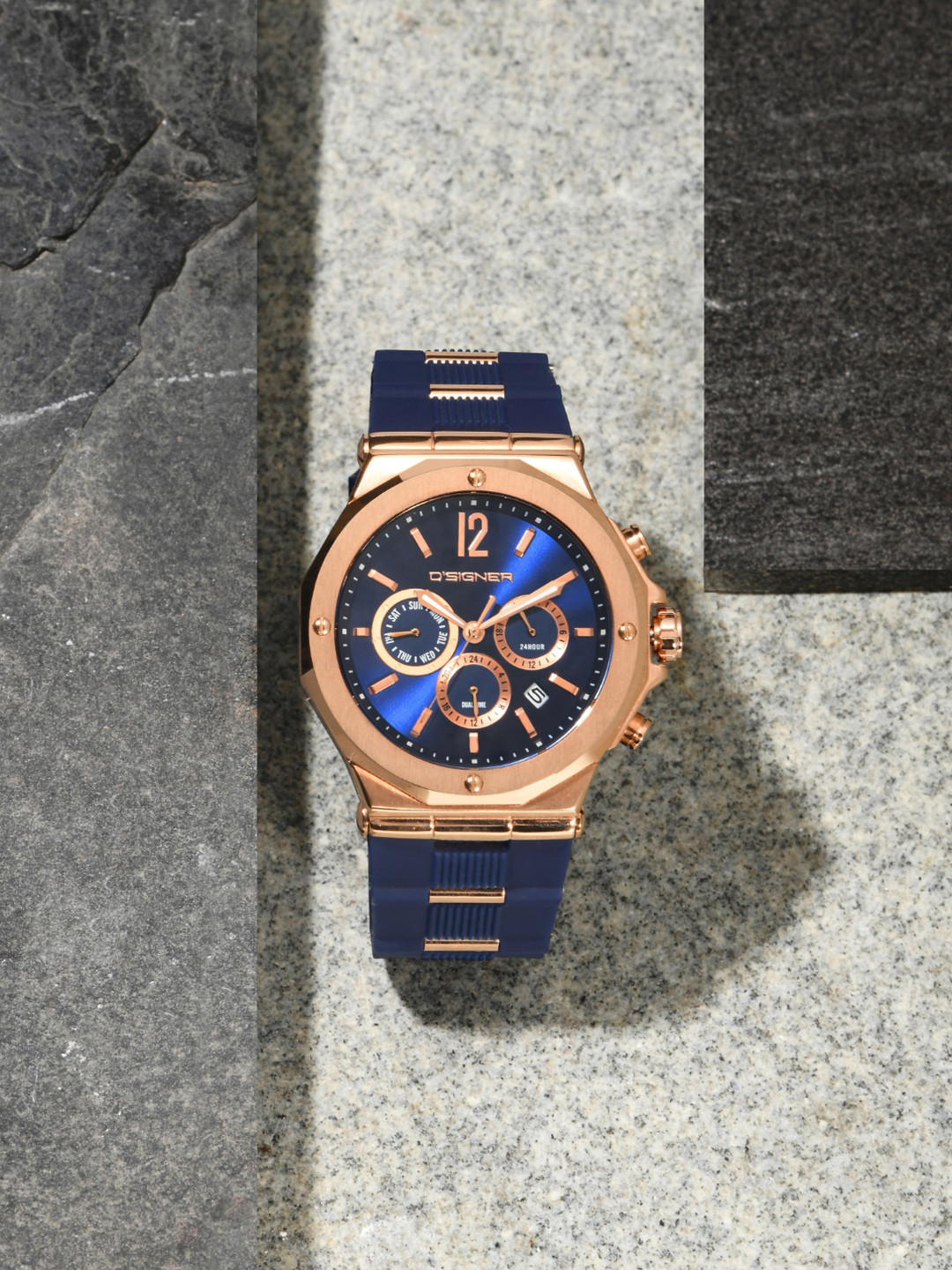 D'SIGNER  Men Brass Dial & Straps Analogue Watch 820RGFS.5G