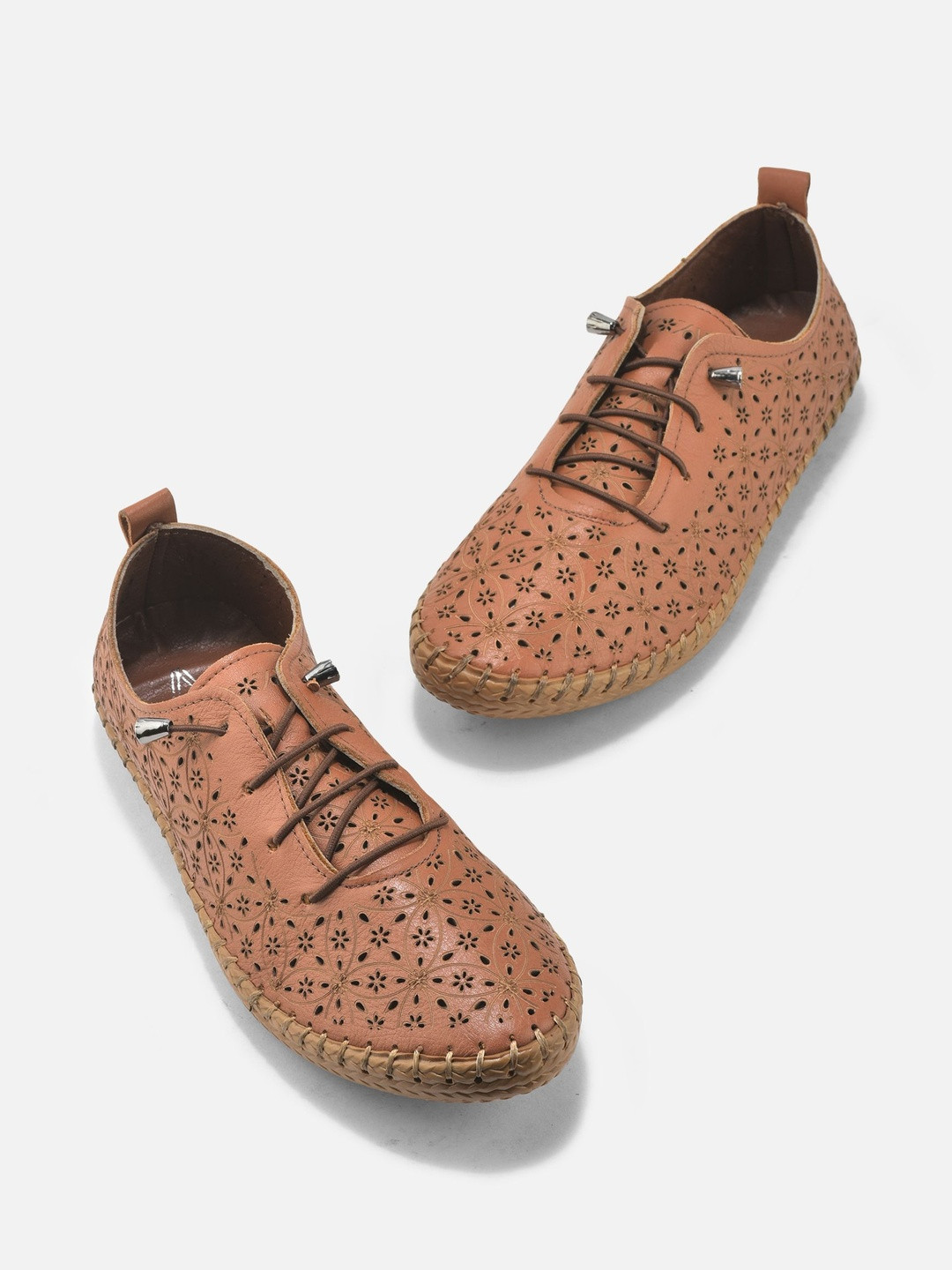 Woods Women Perforations Leather Loafers