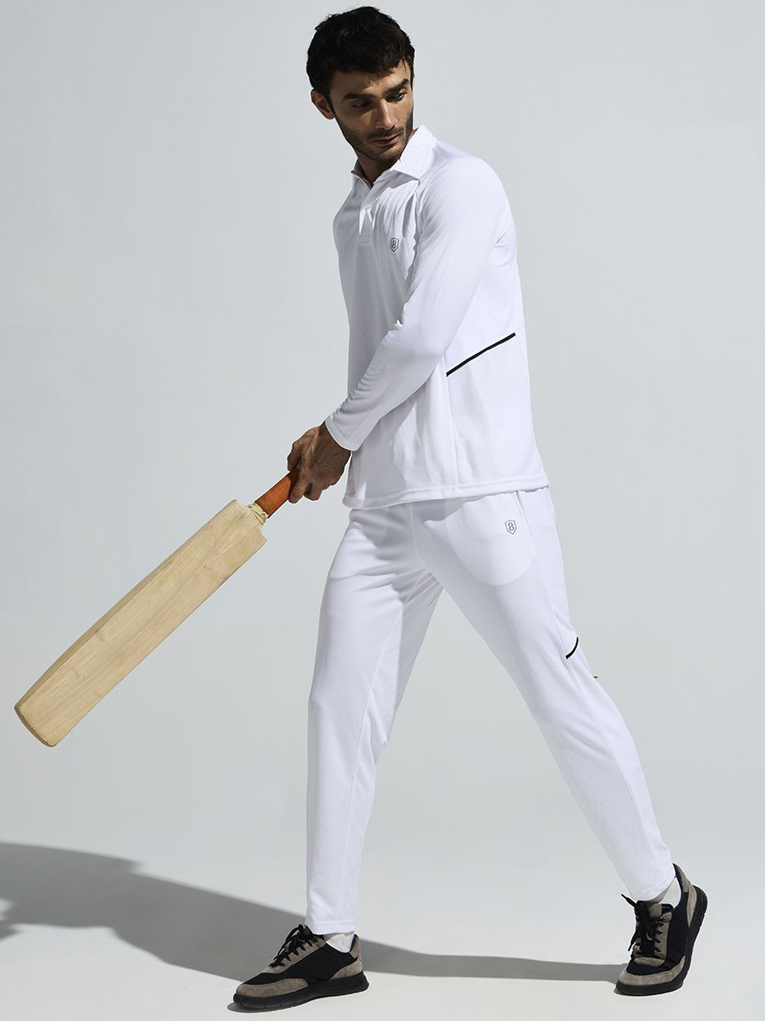 DOMIN8 Men Mid-Rise Cricket Track Pant With Side Mesh Panel & Pockets
