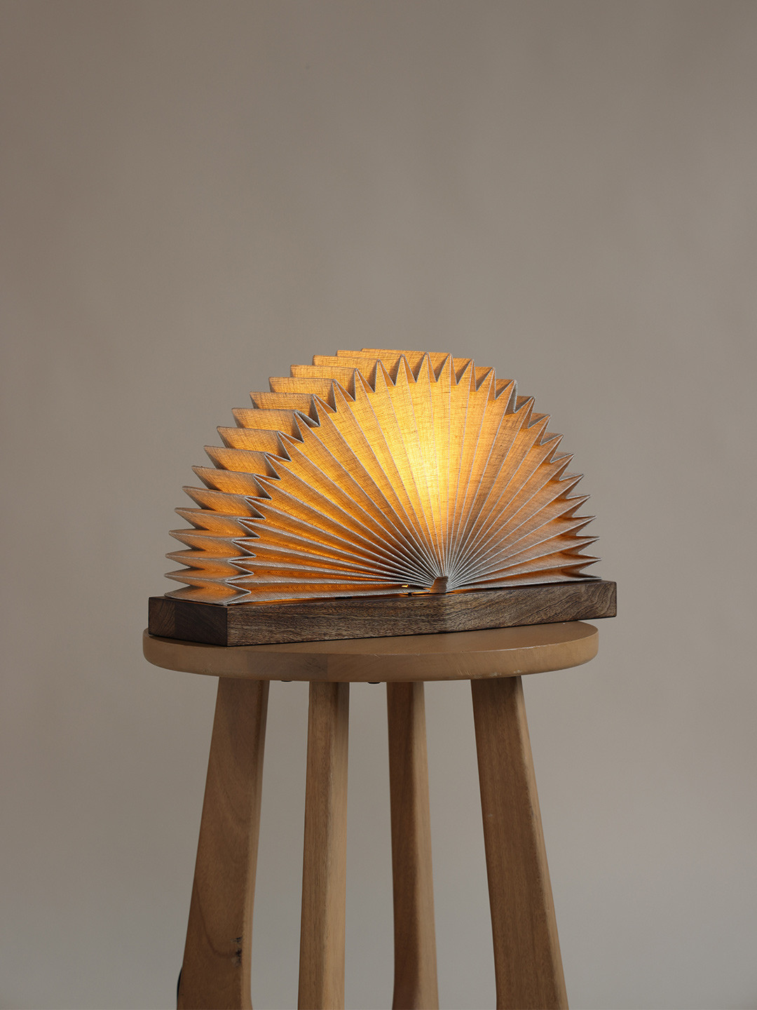 FIG Linen and Mango Wood Book Table Lamp