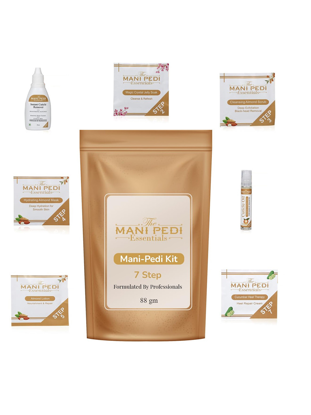 The Mani Pedi Essentials Set Of 7 Step Luxurious  & Relaxing Manicure Pedicure Kit - 135g