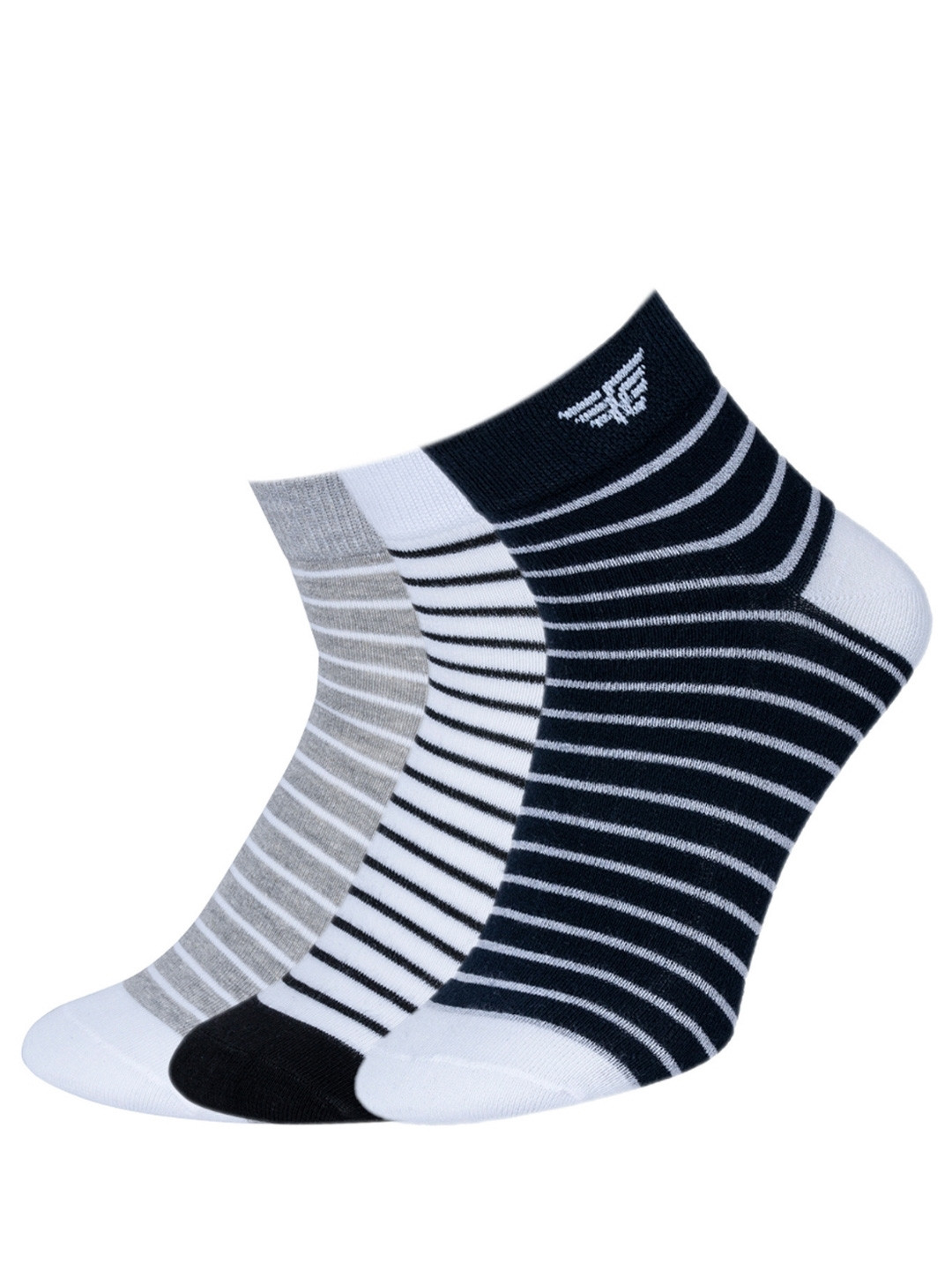 Red Tape Men Pack Of 3 Striped Ankle Length Socks