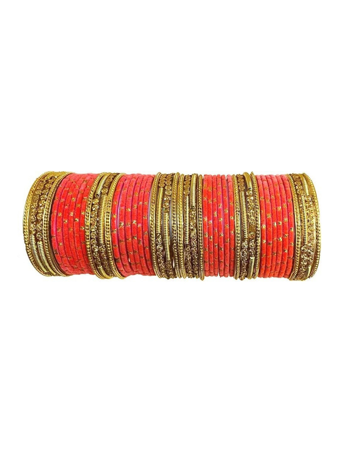 poshing Rose Glass Artificial Stones & Beads Bangles
