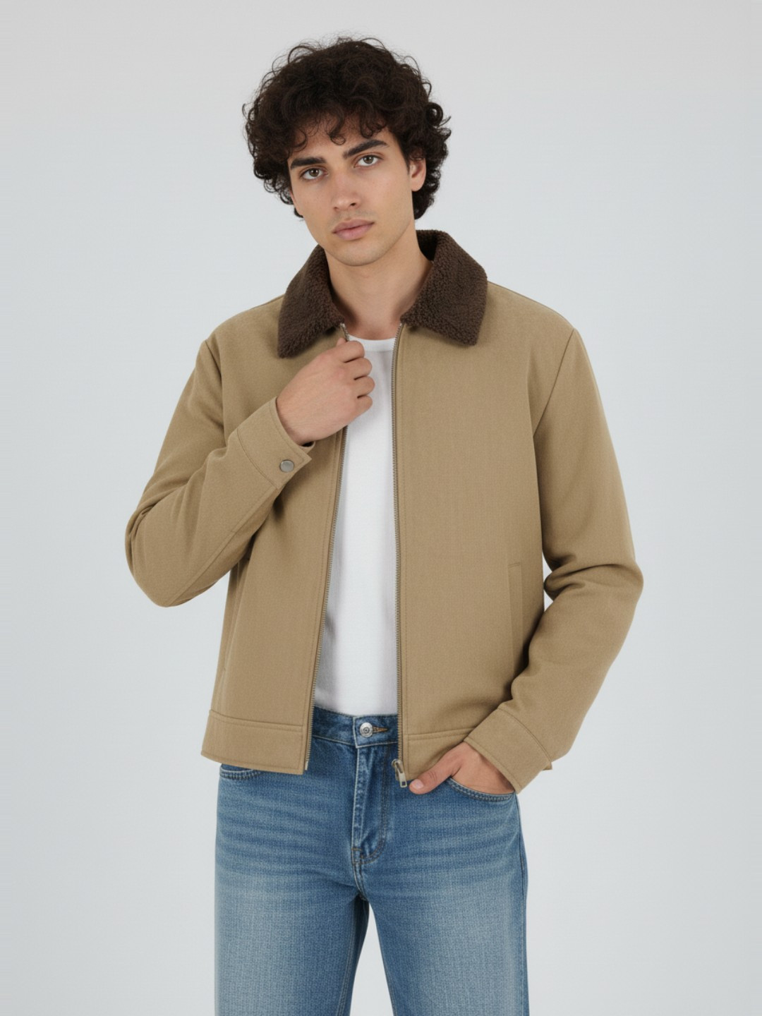 glitchez Relaxed Suede Jacket