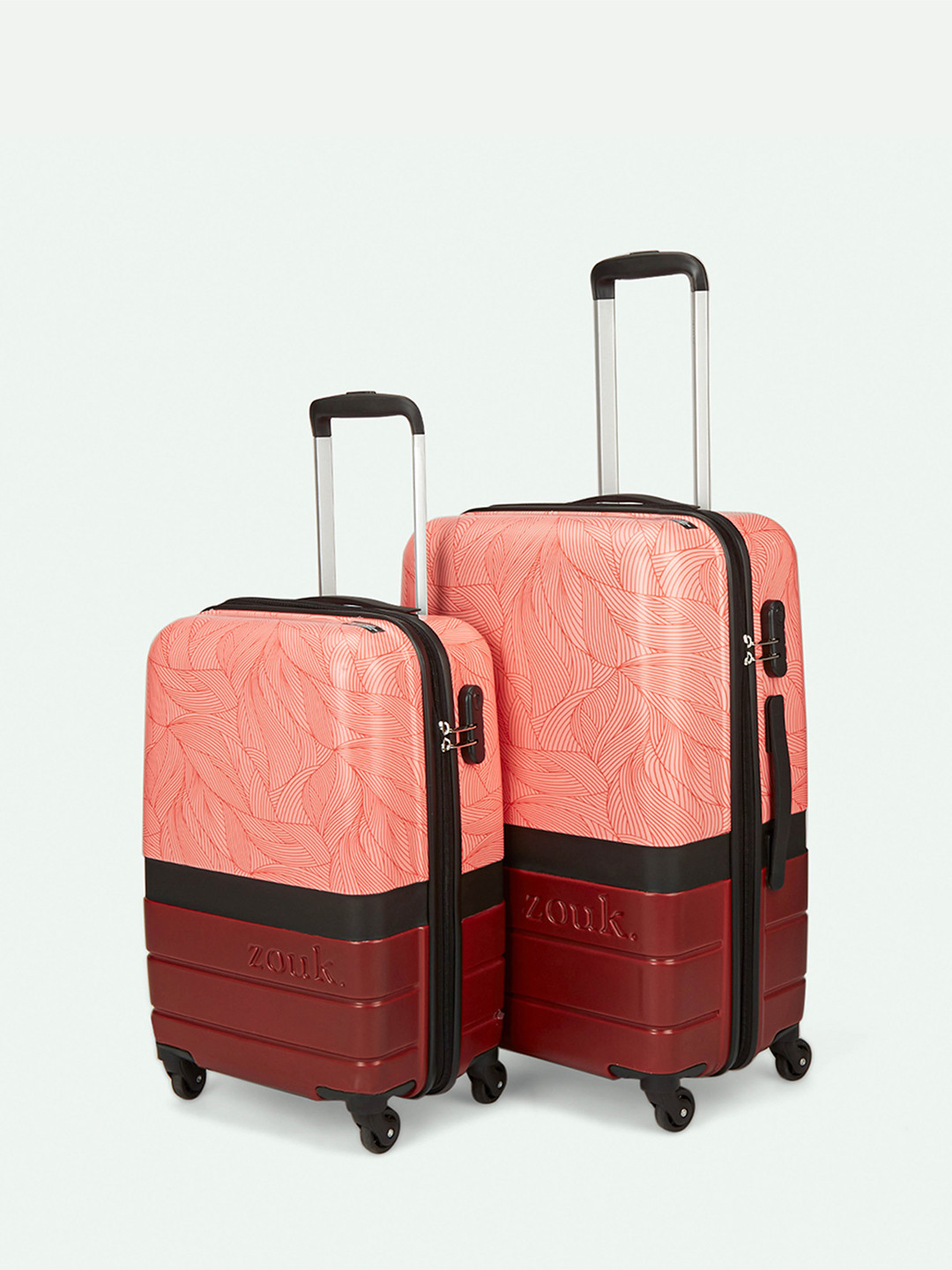 ZOUK Unisex Set of 2 Andaman Crest Raahi Cabin & Medium Trolley Bags