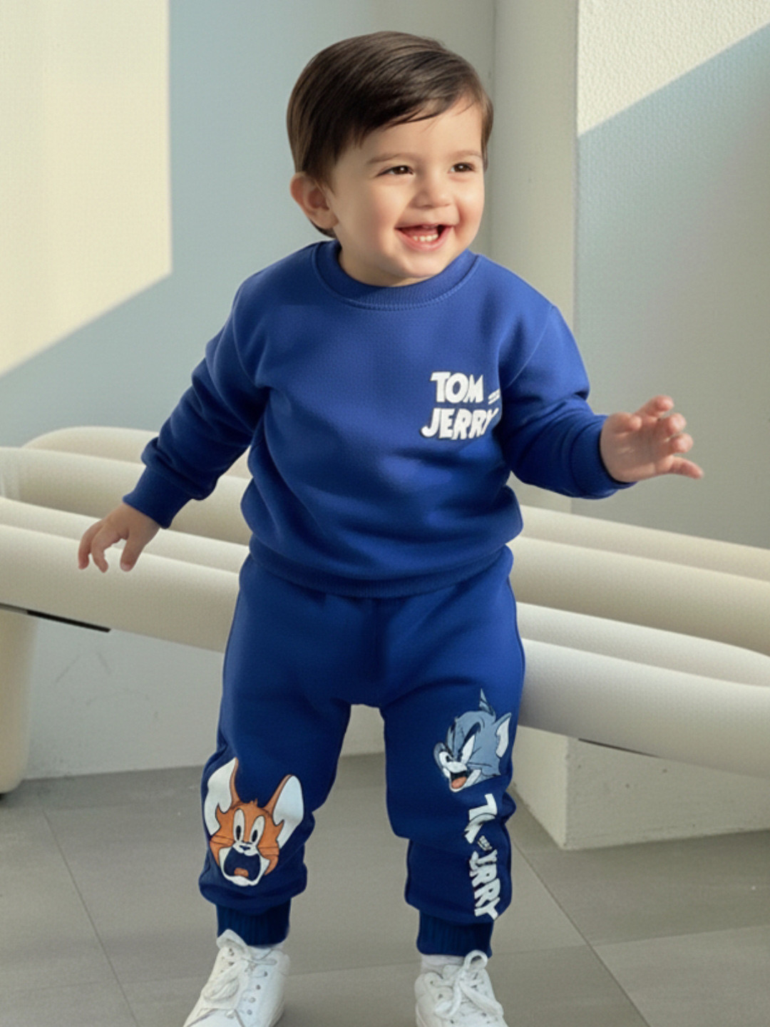 Nap Chief Infants Tom and Jerry Printed Cotton Sweatshirt With Joggers