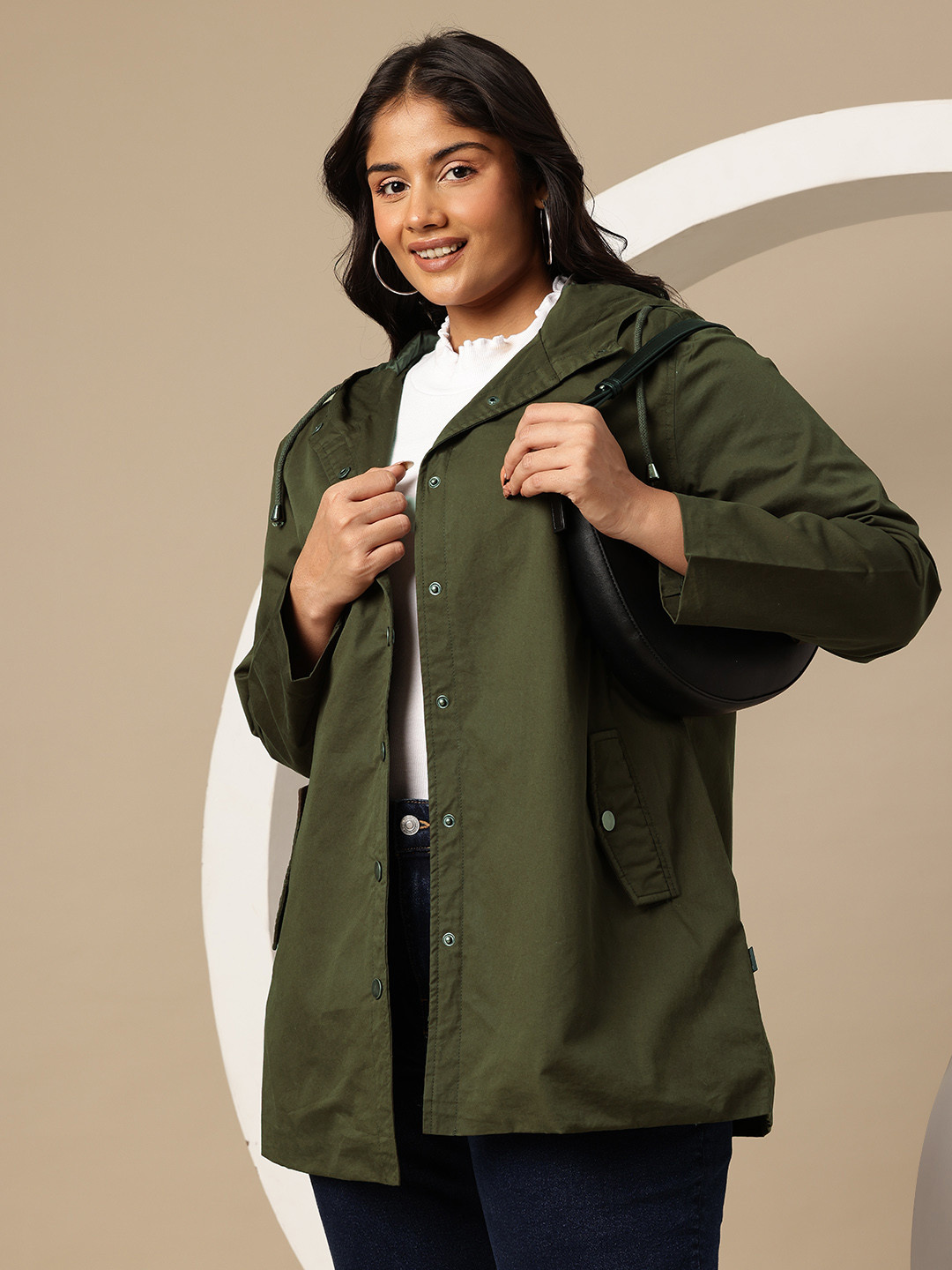 Sztori Plus Size Hooded Longline Tailored Jacket
