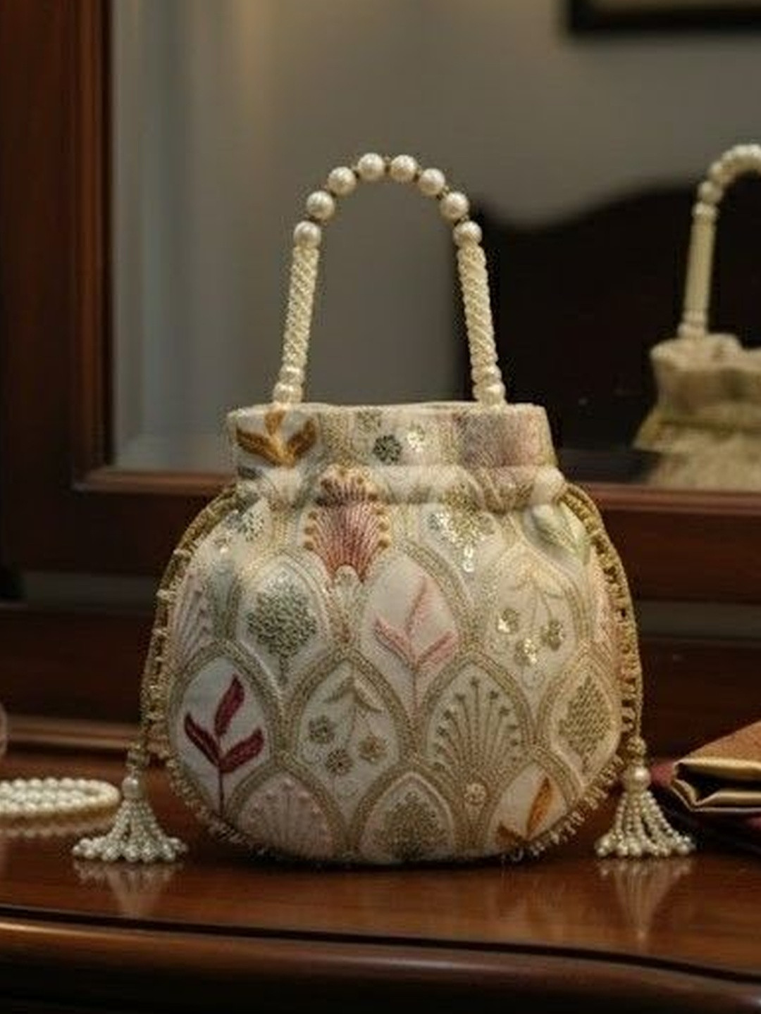 PANASH Embellished Handheld Bag