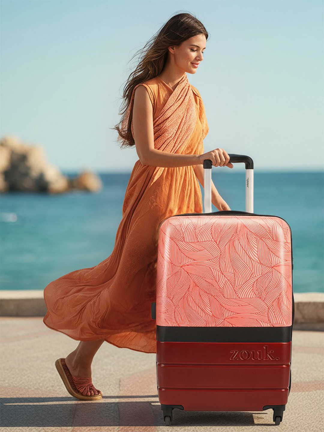 ZOUK Unisex Andaman Crest Raahi Large Trolley Bag