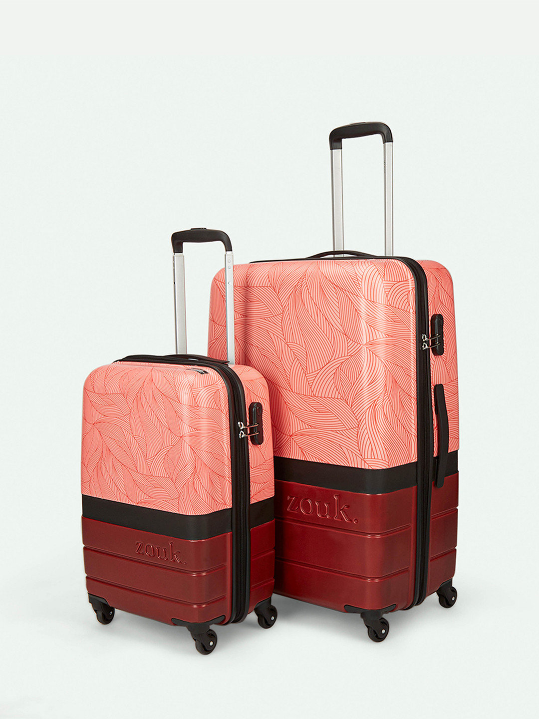 ZOUK Unisex Set of 2 Andaman Crest Raahi Cabin & Large Trolley Bags