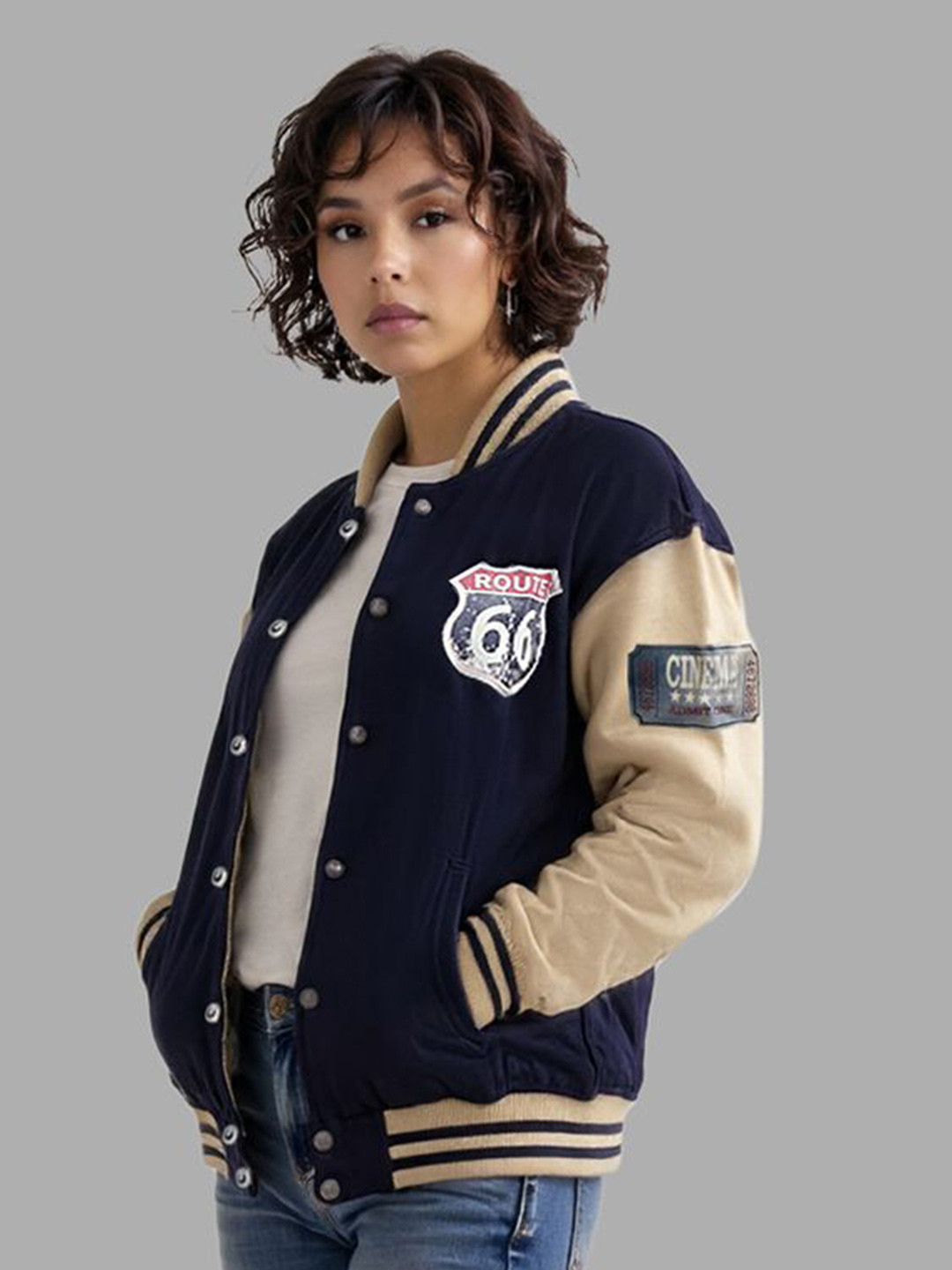 IZF Women Lightweight Outdoor Open Front varsity Jacket