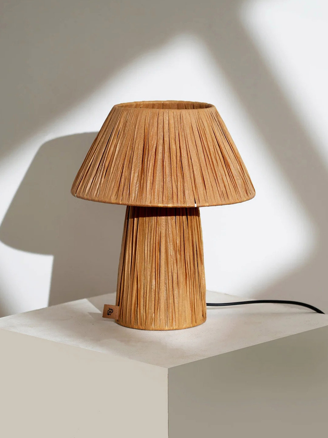 FIG Petite Raffia Frustum Shaped Table Lamp