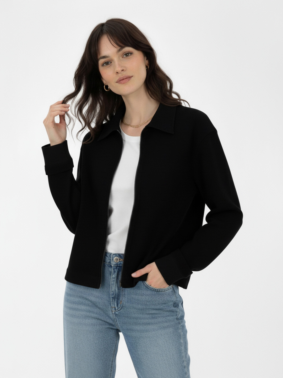 glitchez Shirt Collar Relaxed Fit Jacket