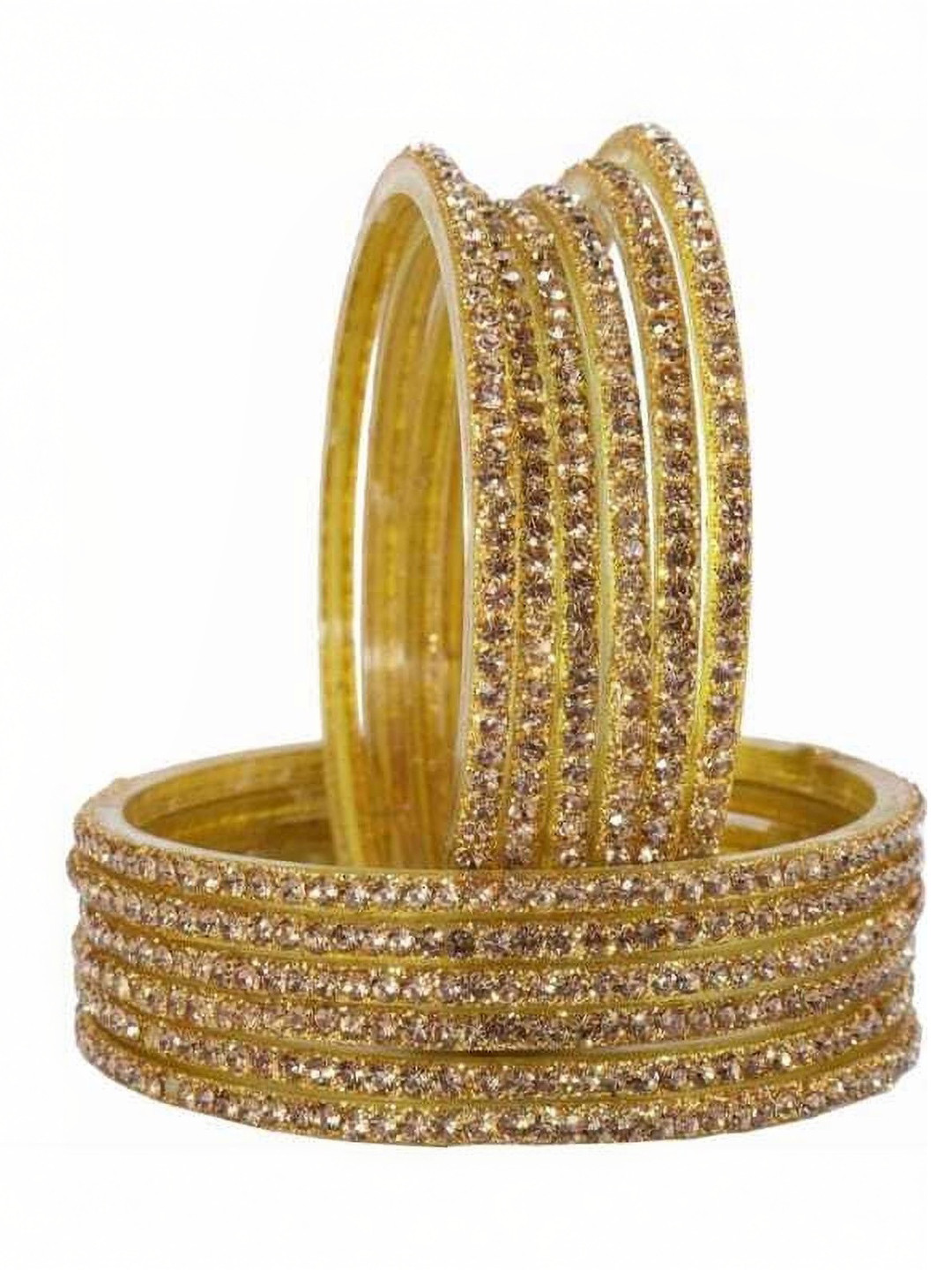 zsp Gold Glass Artificial Beads Bangles