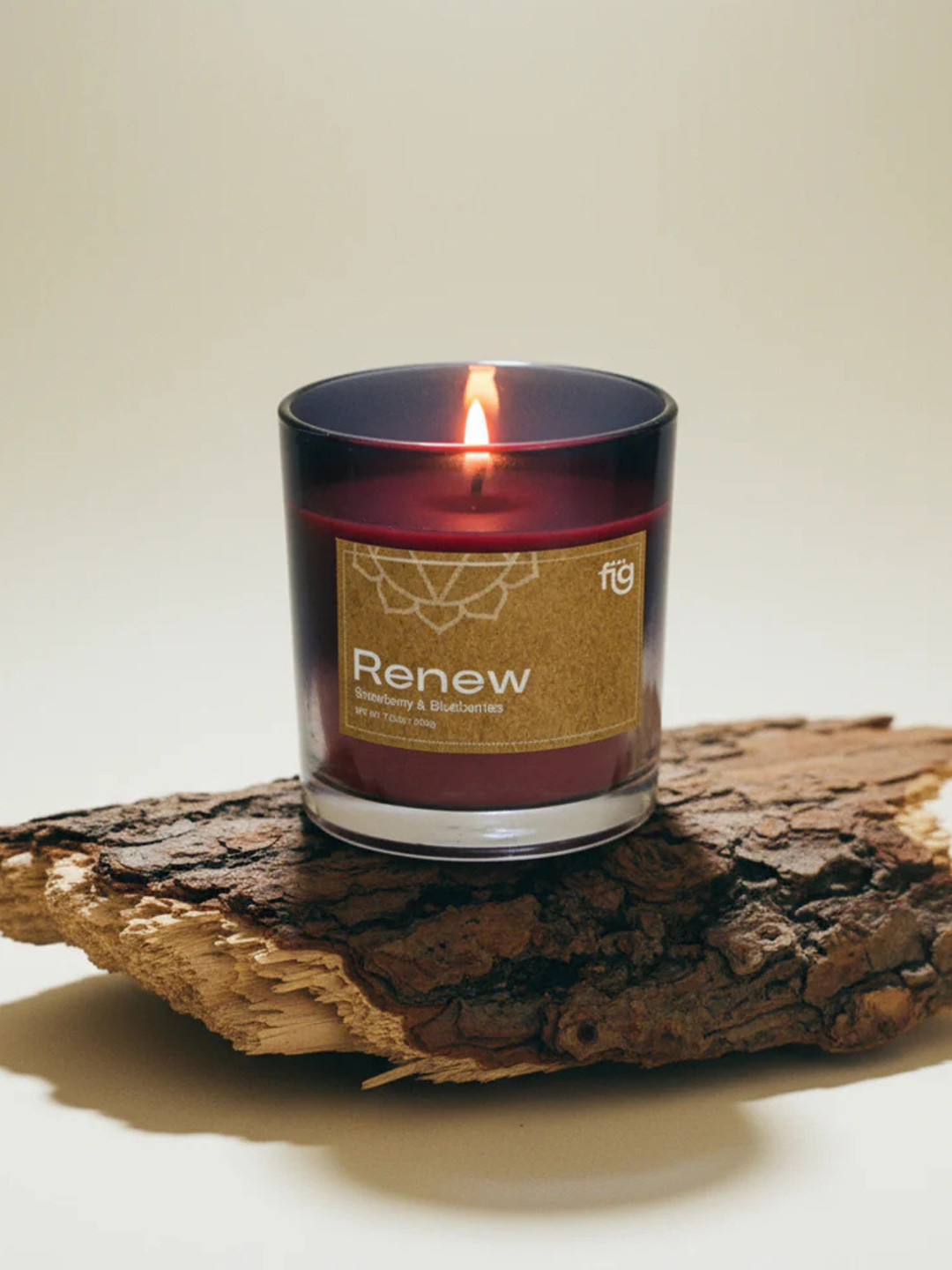 FIG Renew Berries Scented 1 Wick Solid Geometric Regular Jar Candles