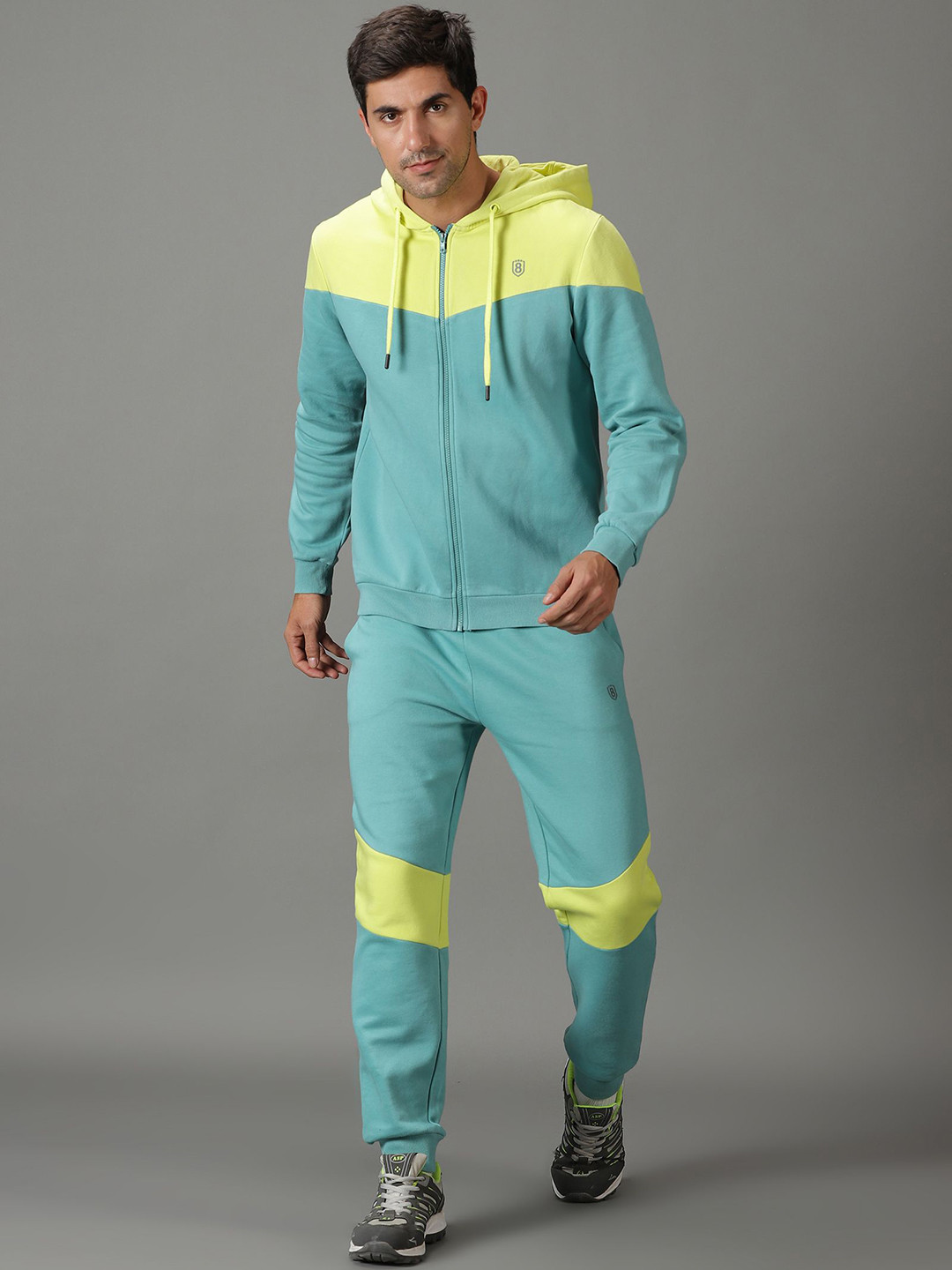 Domin8 Men Colourblocked Out Door Training Jacket With Joggers