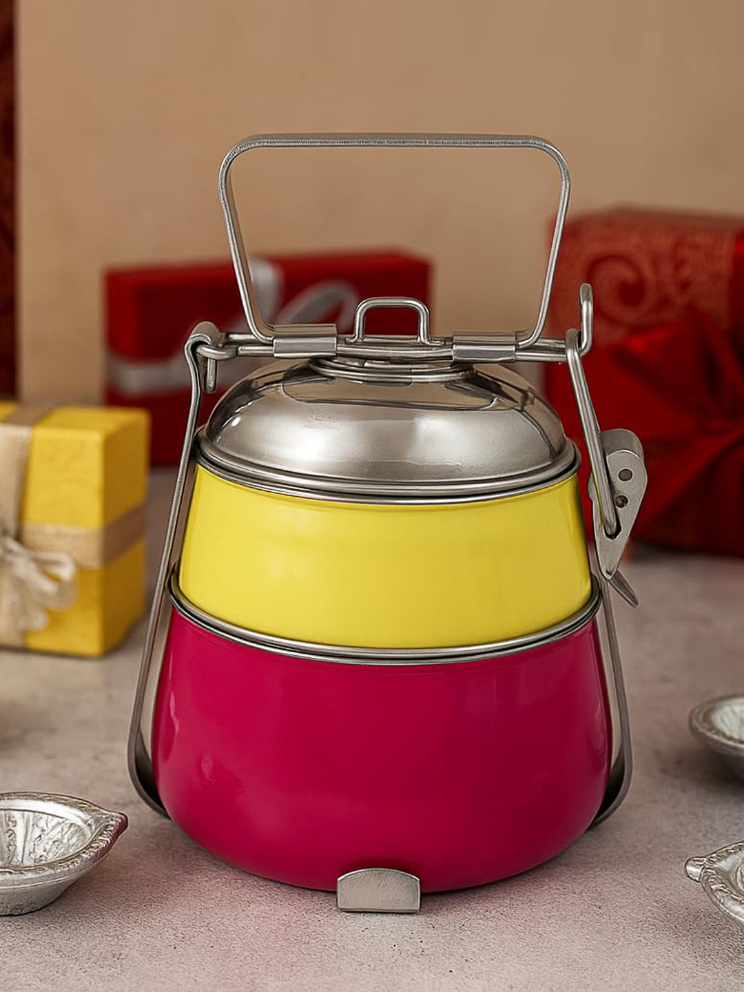 Living With Elan YP Stainless Steel Leak Resistant Lunch Box With Spoon and Fork