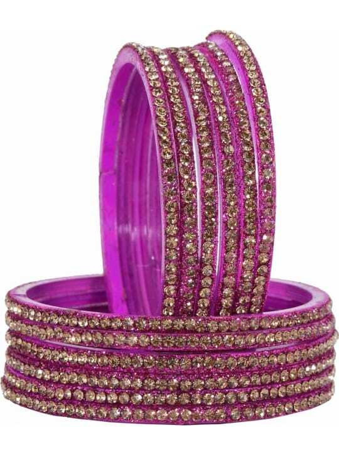 poshing Set Of 12 Stone-Studded Bangles