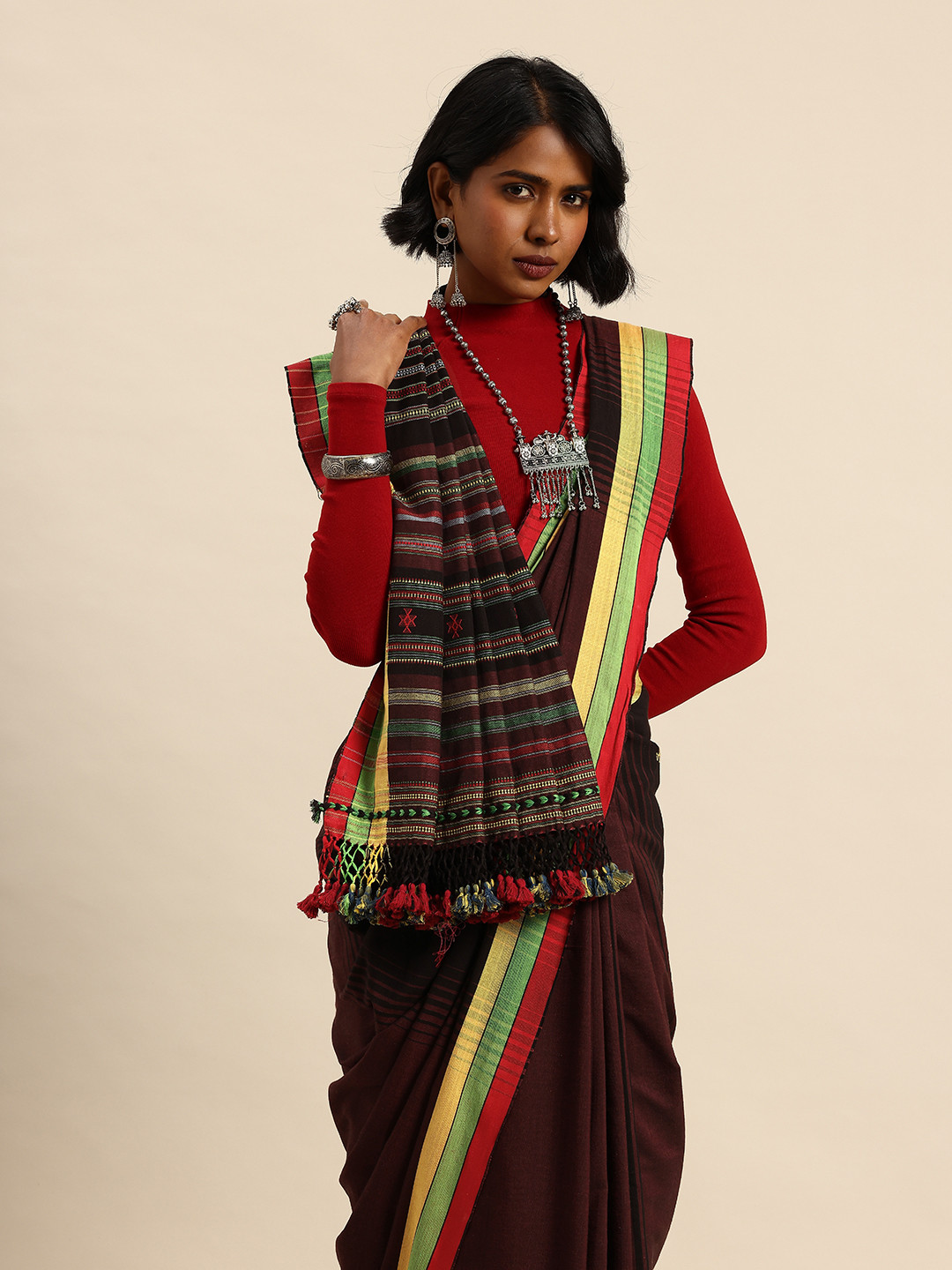 Taavi Woven Design Handloom Pure Cotton Bhujodi Saree