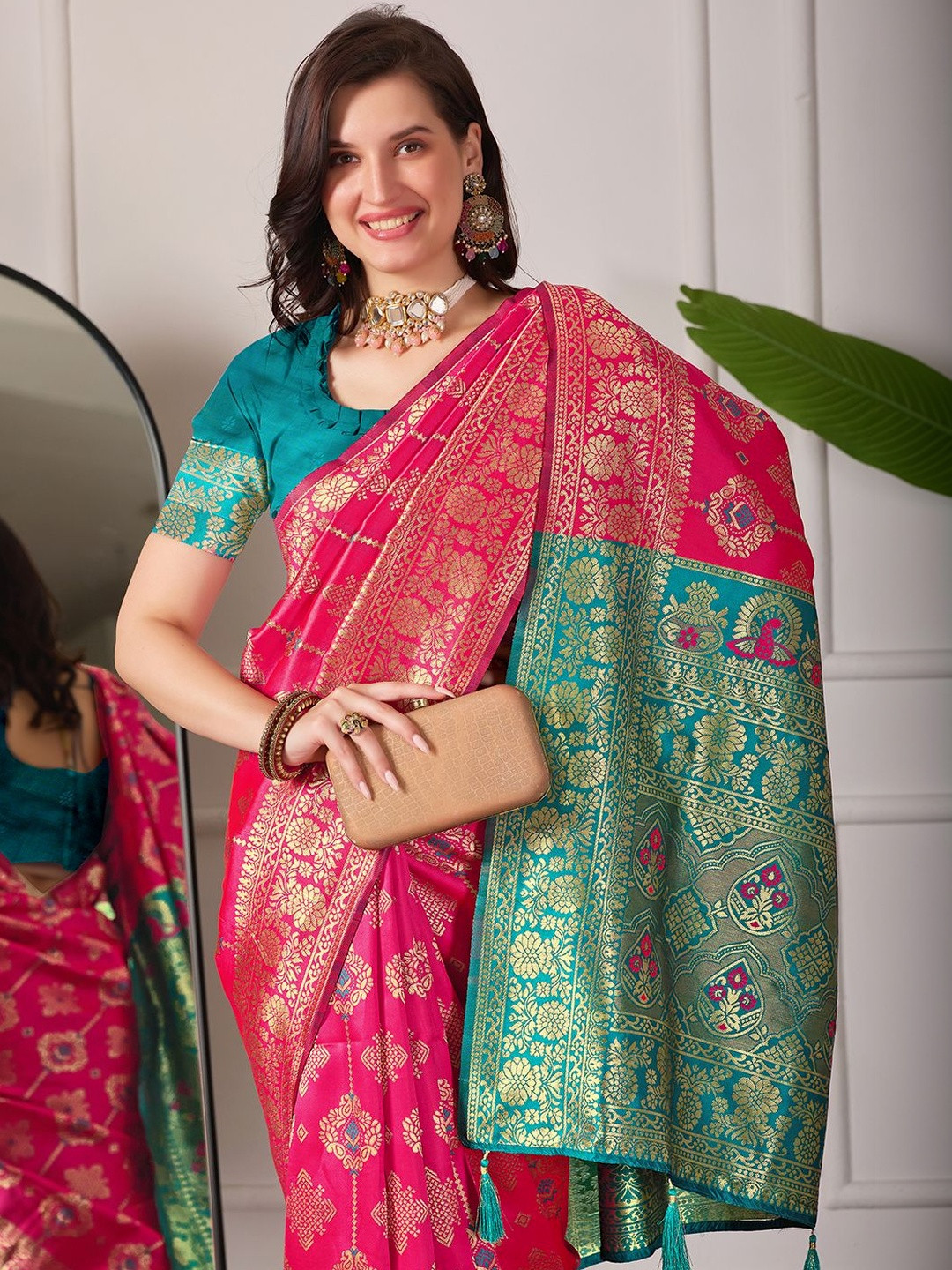 TINA FASHION Woven Design Art Silk Designer Banarasi Saree