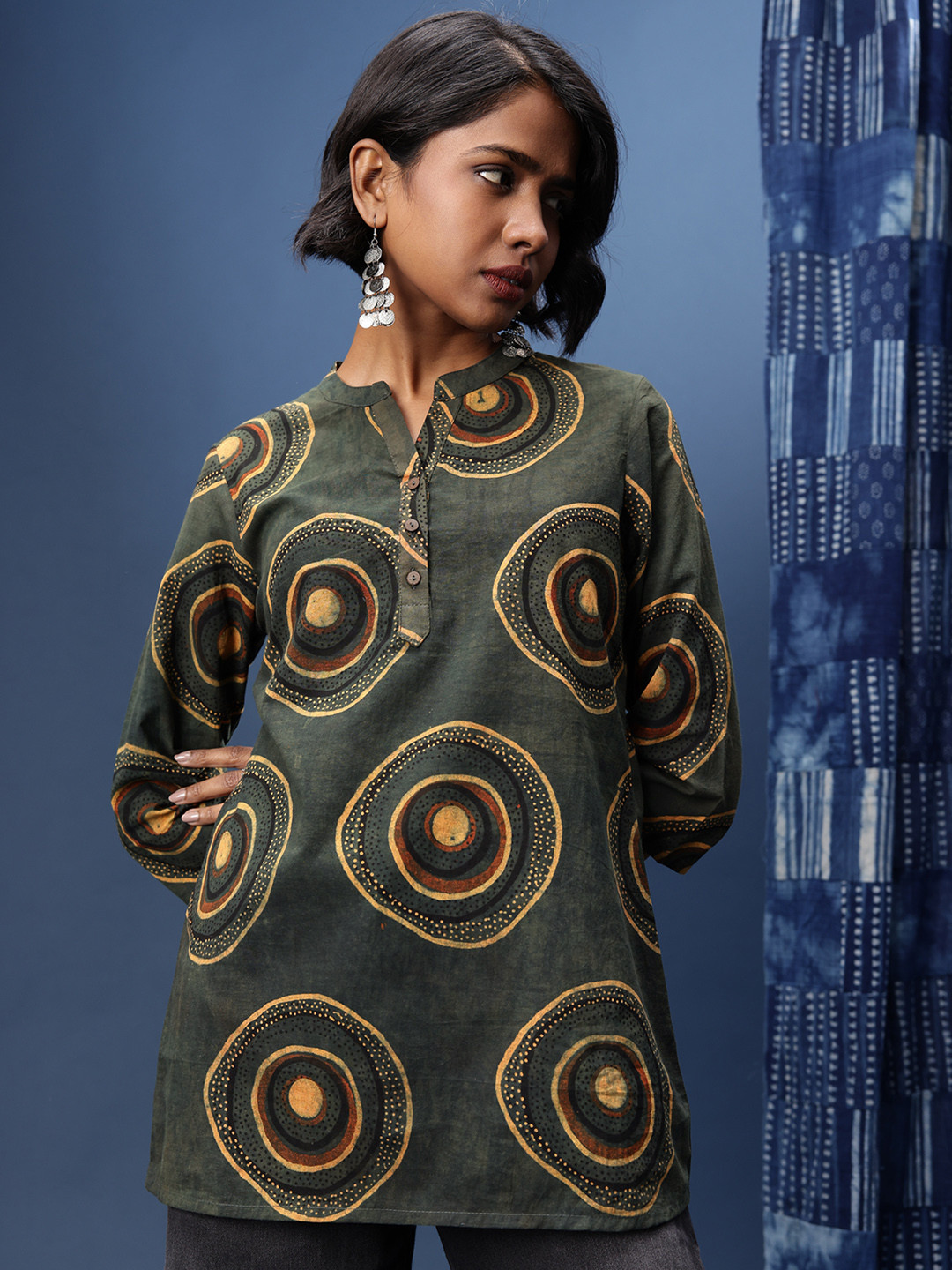 Taavi Woven Legacy Geometric Printed Kurti