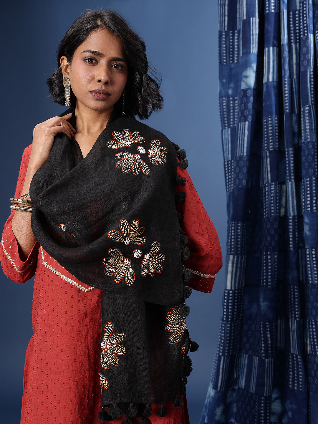 Taavi Kantha Embroidered Stole