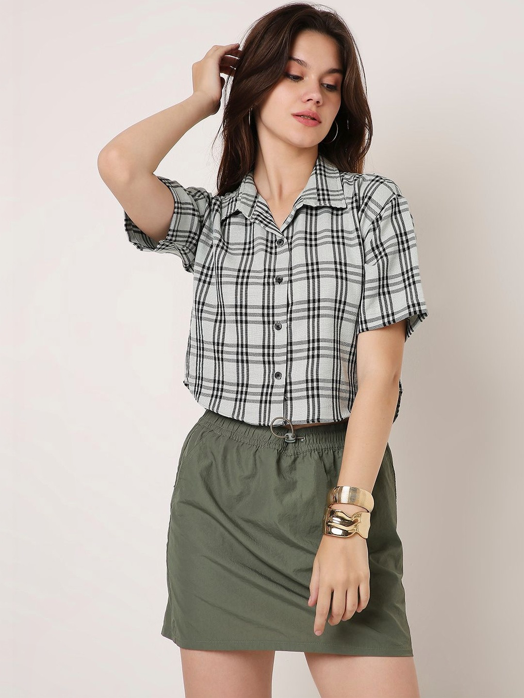 Blnk Checked Crop Top