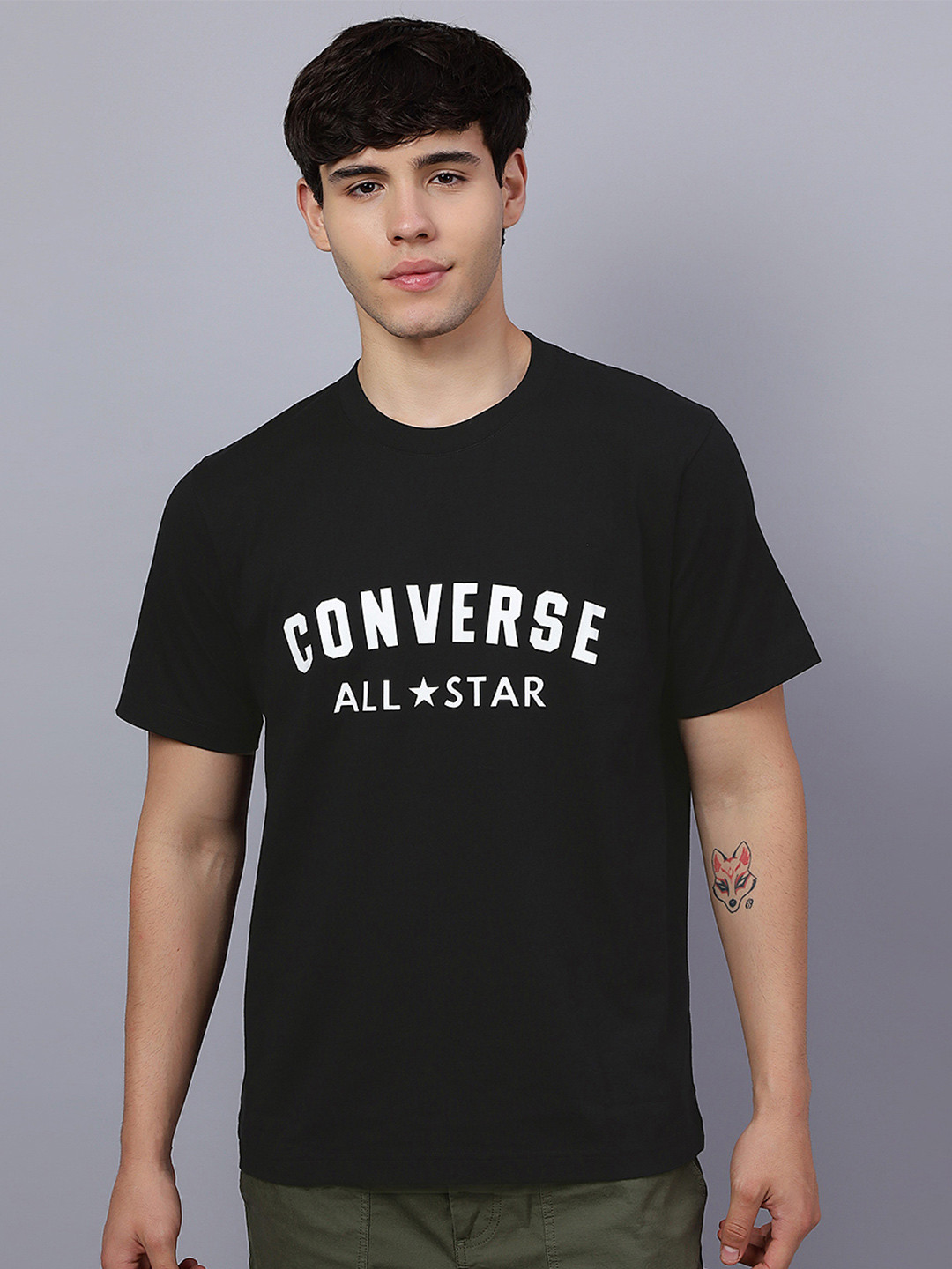 Converse Unisex Brand Front Logo Printed Round Neck Cotton T-shirt