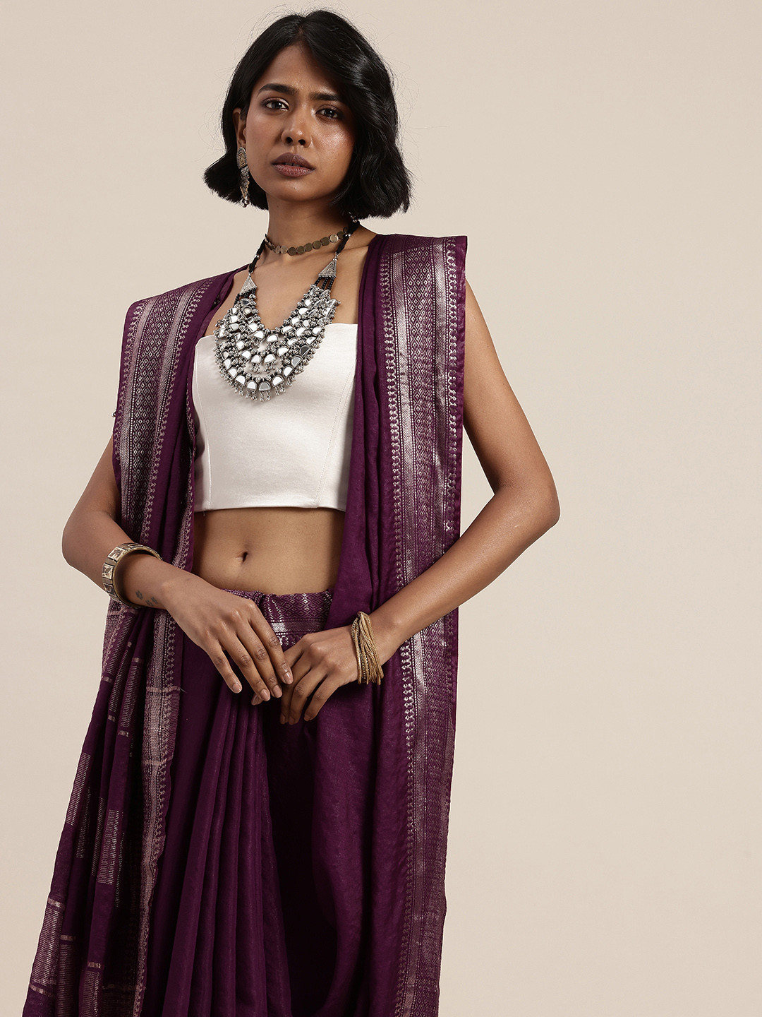 Taavi Woven Legacy Zari Handloom Saree