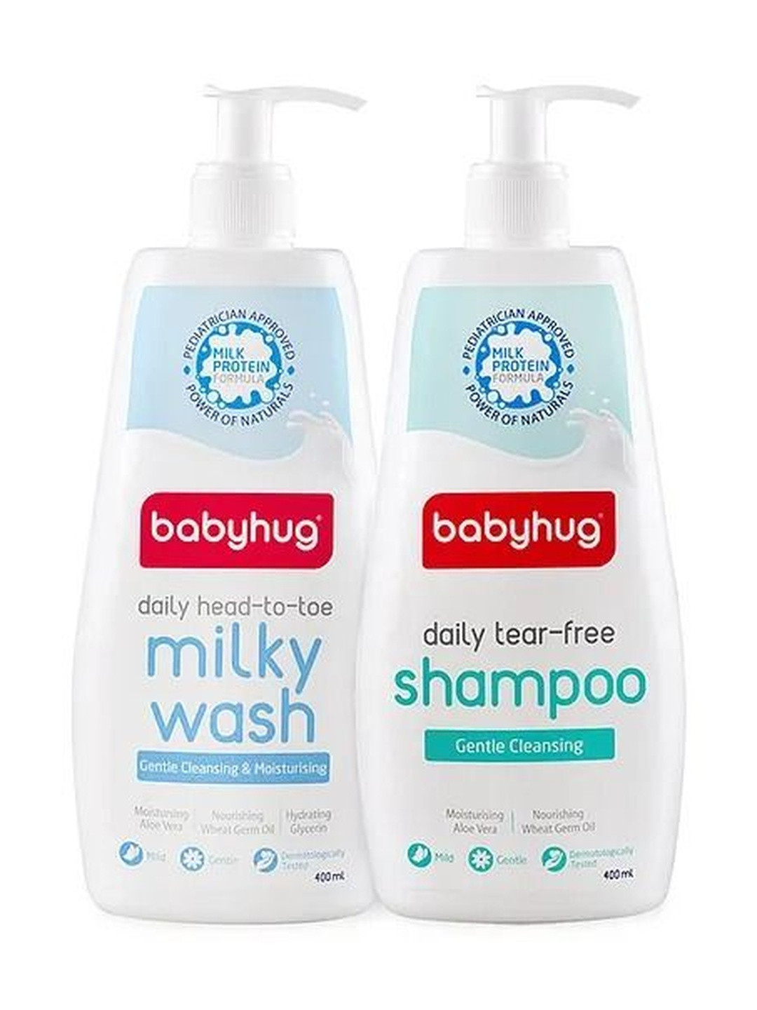 Babyhug Set Of 2 Gentle Cleansing Shampoo & Milky Wash - 200 ml Each