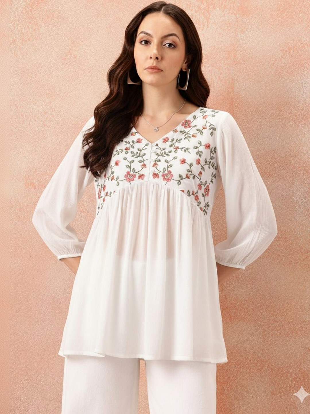 BAESD Floral Embroidered Cotton Top