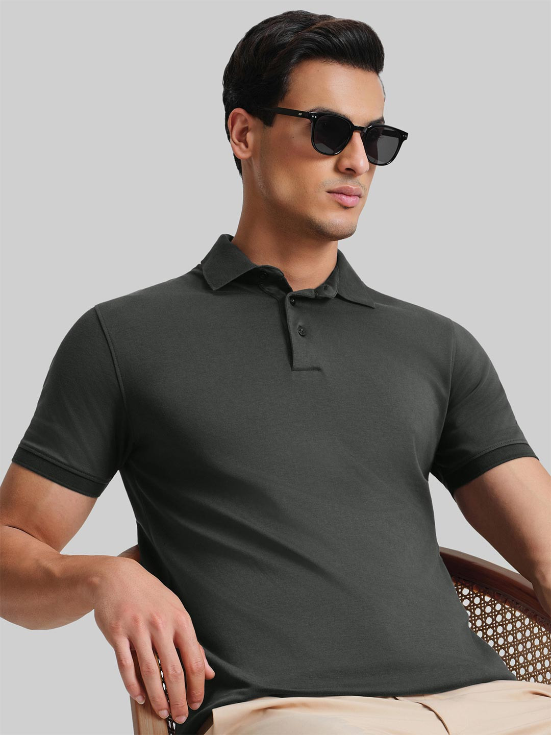 XYXX EON Men Solid Polo Collar Slim Fit T-shirt