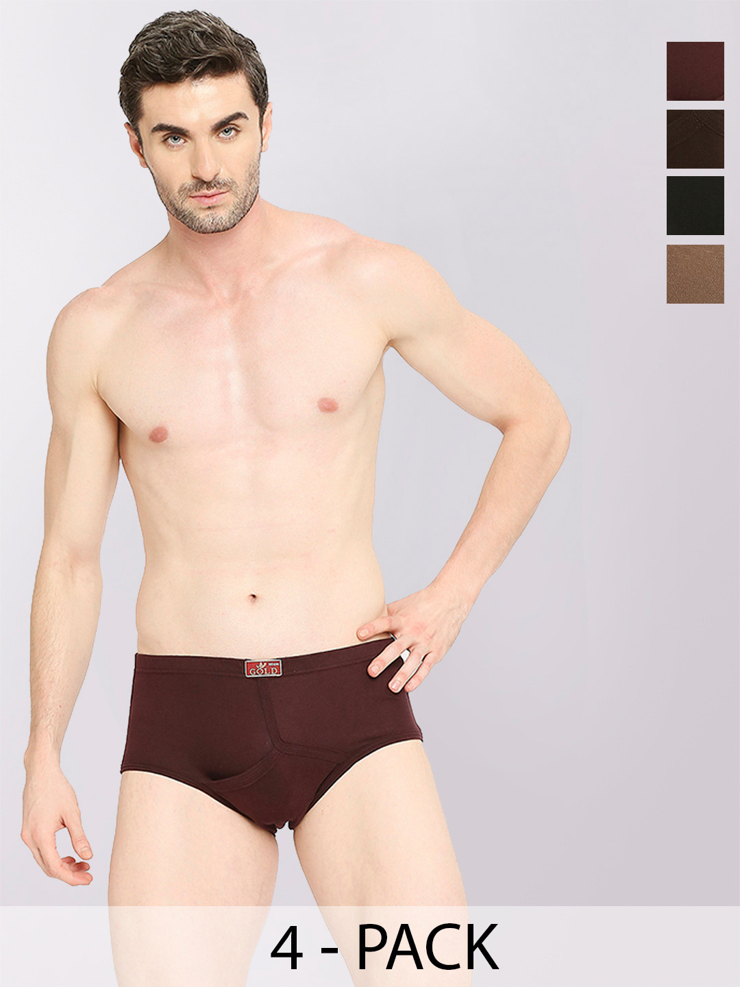 VIP Pack Of 4 Basic Briefs VP-MI-BF-GOLDC-1P-IN-PO2-80