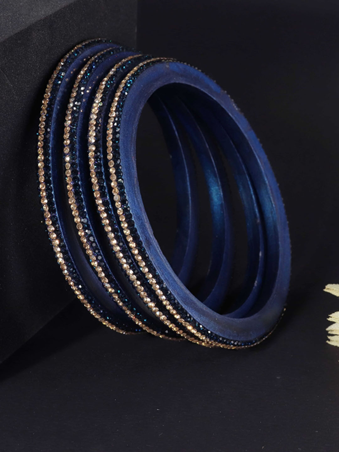 ZULKA Set Of 8 Zircon Diamond Stone Studded Kada Bangles