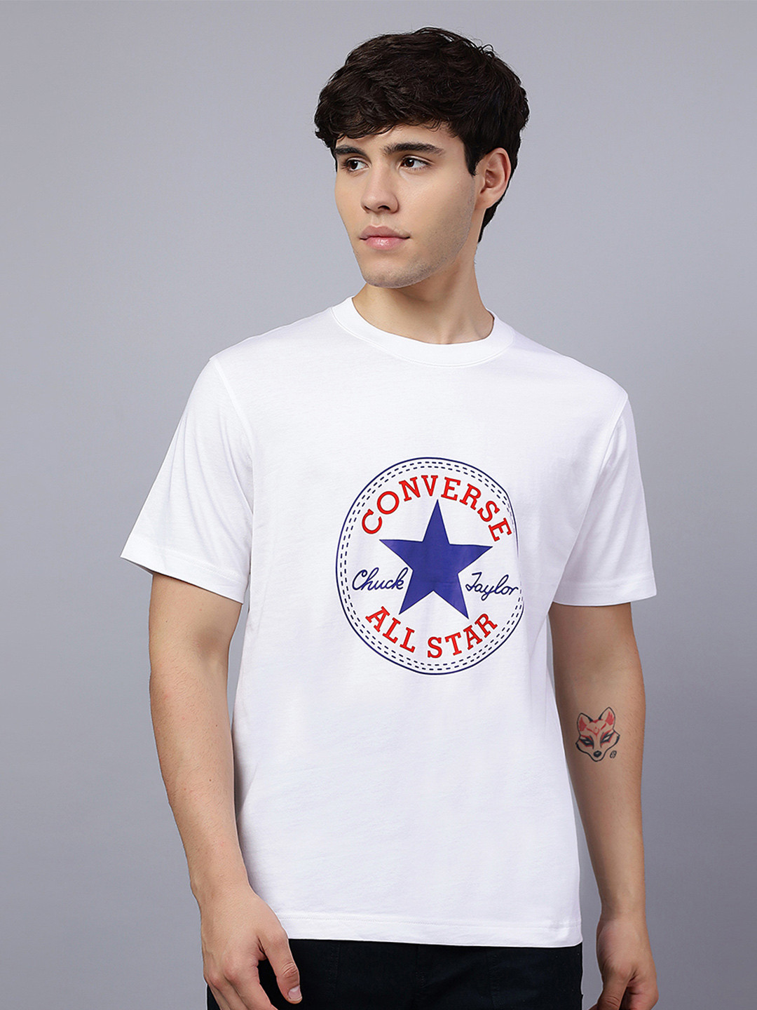 Converse Unisex Printed Slim Fit Chuck Patch Cotton T-Shirt