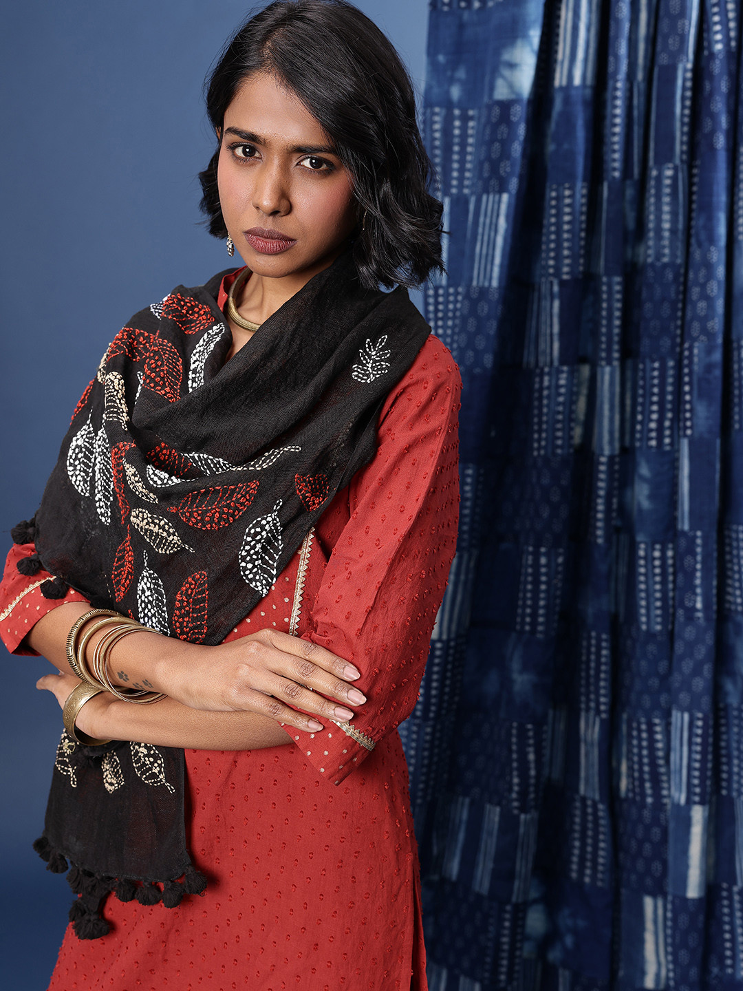 Taavi Kantha Embroidered Stole