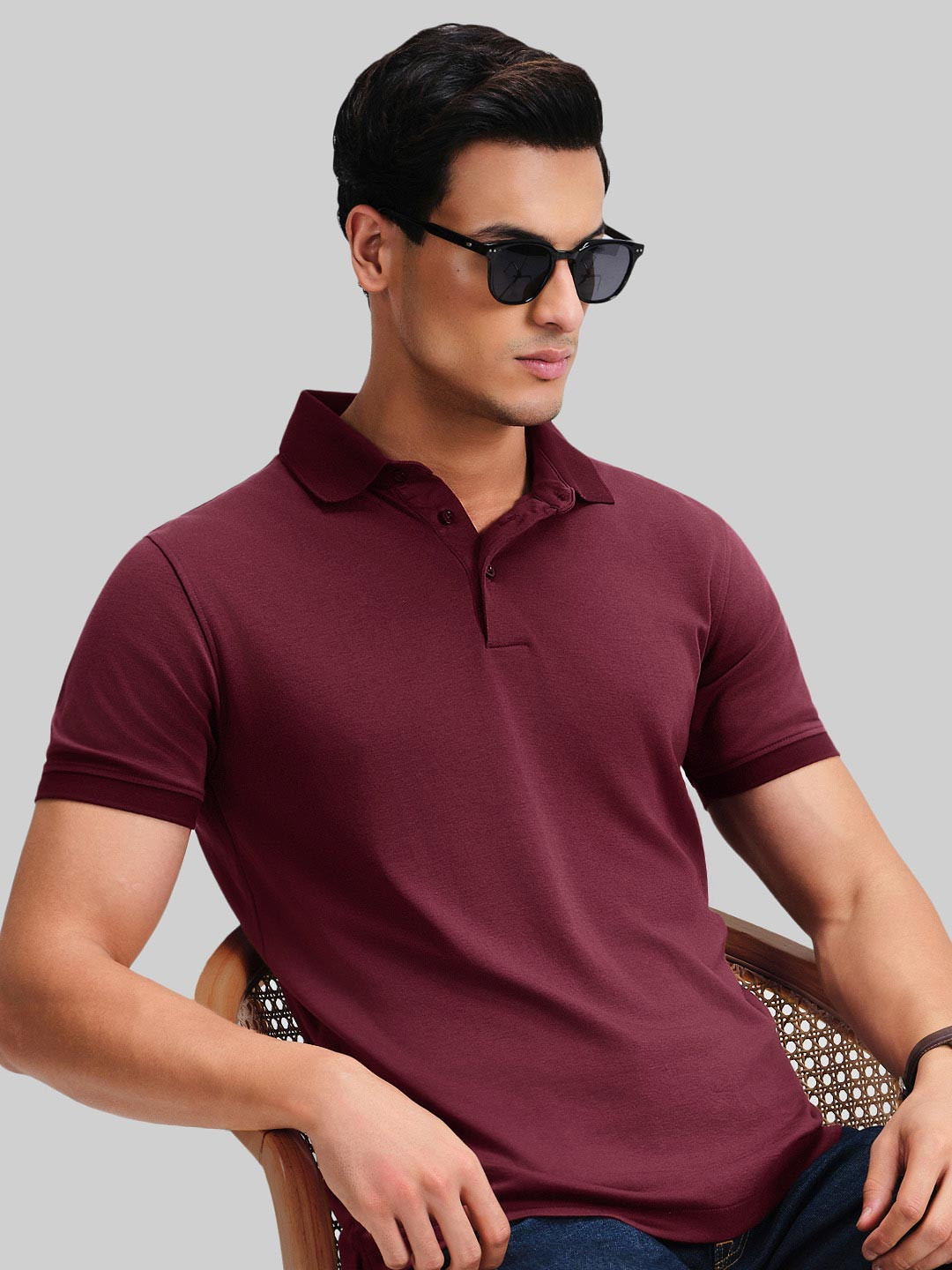XYXX EON Men Solid Polo Collar Slim Fit T-shirt