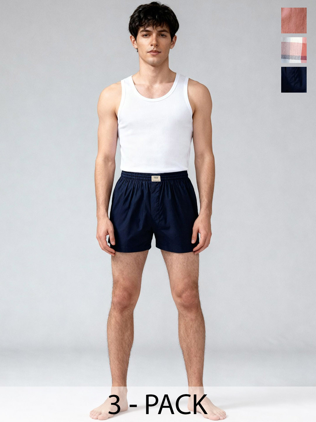 Thomas Scott Pack Of 3 Checked Pure Cotton Boxers